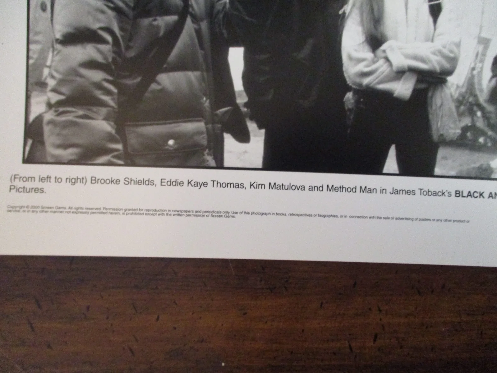 Brooke Shields/Kim Matulova/Method Man("BLACK AND WHITE")2000 10 X 8 B & W Photo, изображение 3