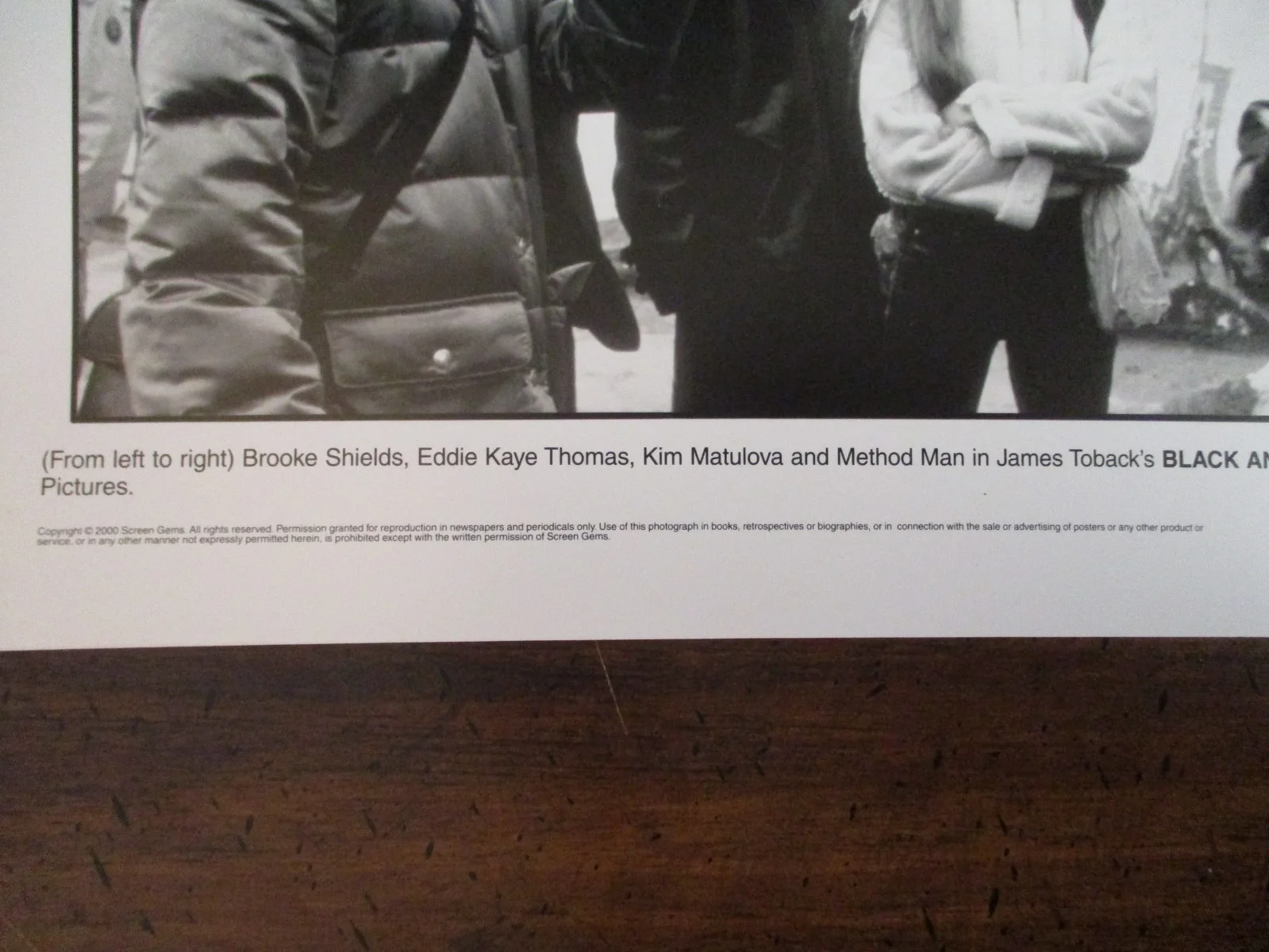 Kim Matulova/Brooke Shields/Method Man("BLACK AND WHITE")2000 10 X 8 B & W Photo, изображение 3