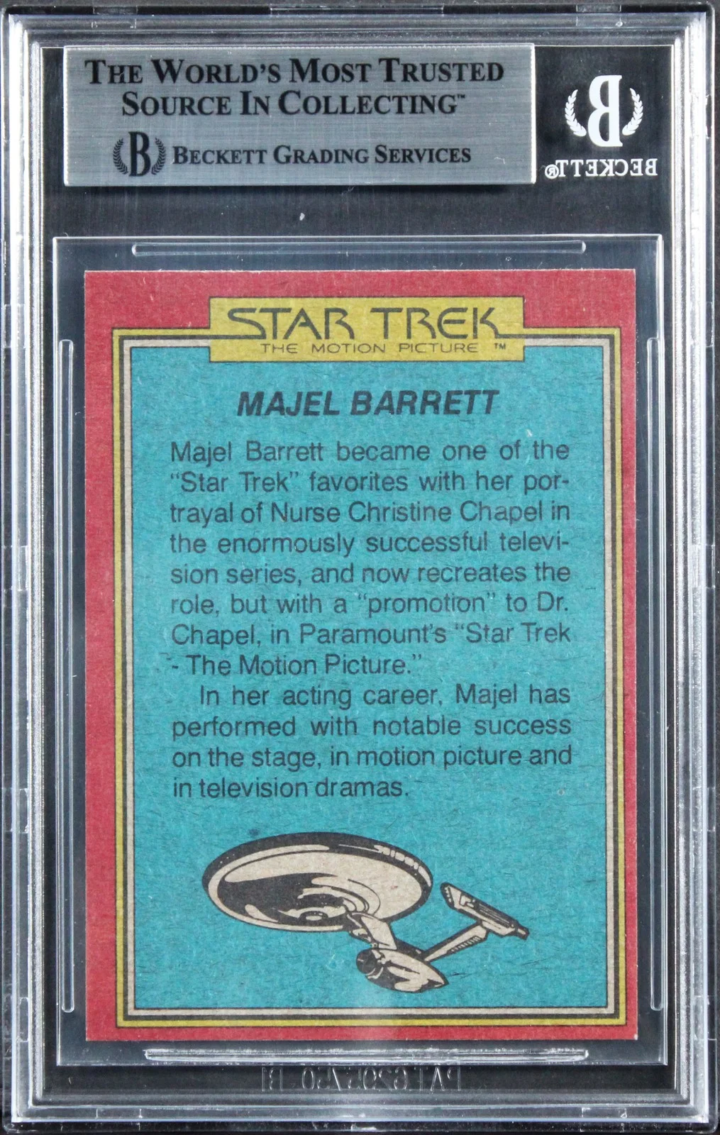 William Shatner — William Shatner Authentic Signed 1979 Star Trek #63 Explorer Card BAS Slabbed, image 2