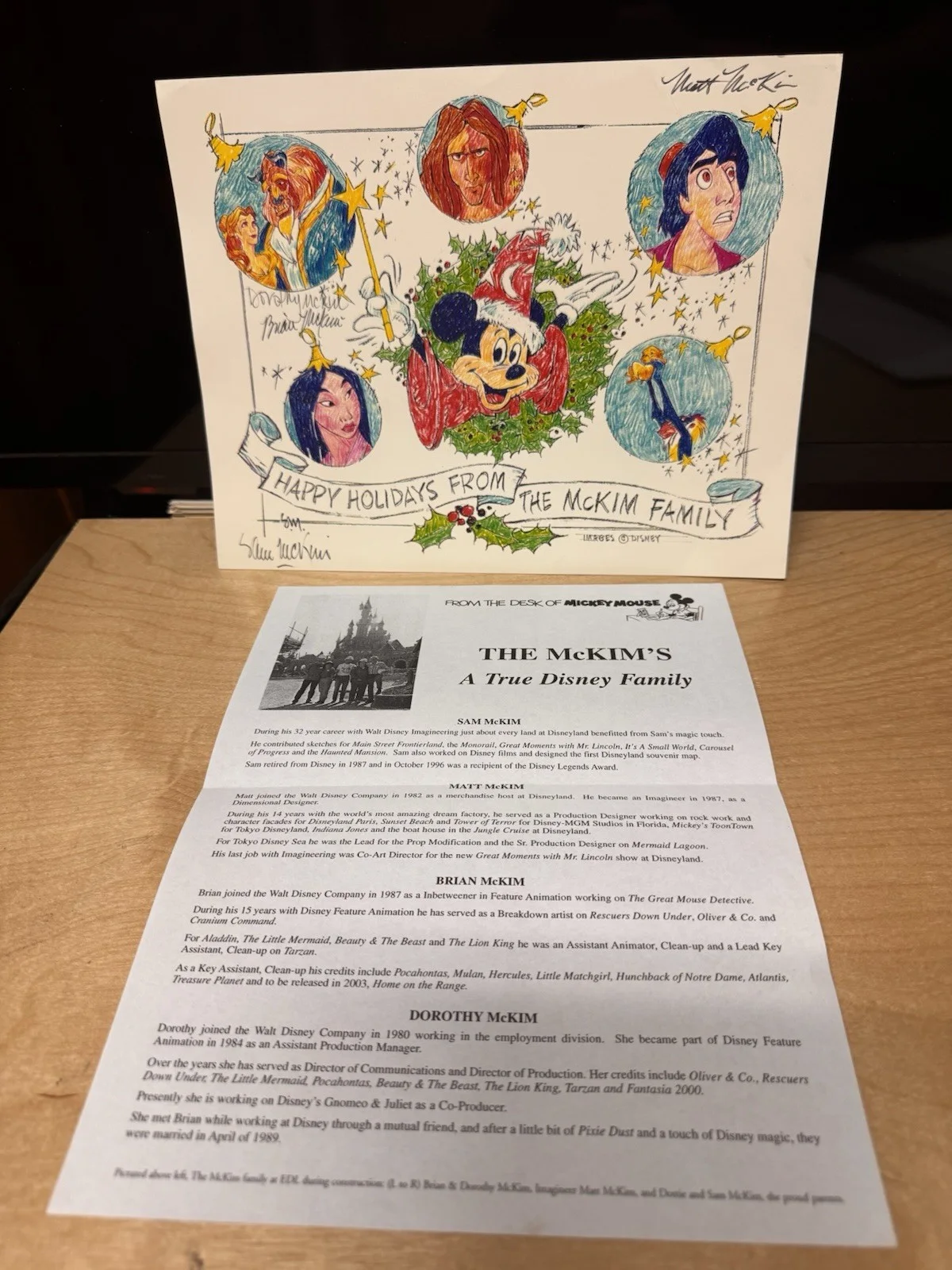 Disney McKim Signed Photo Matt,Brian ,Dorothy And Sam McKim, image 2