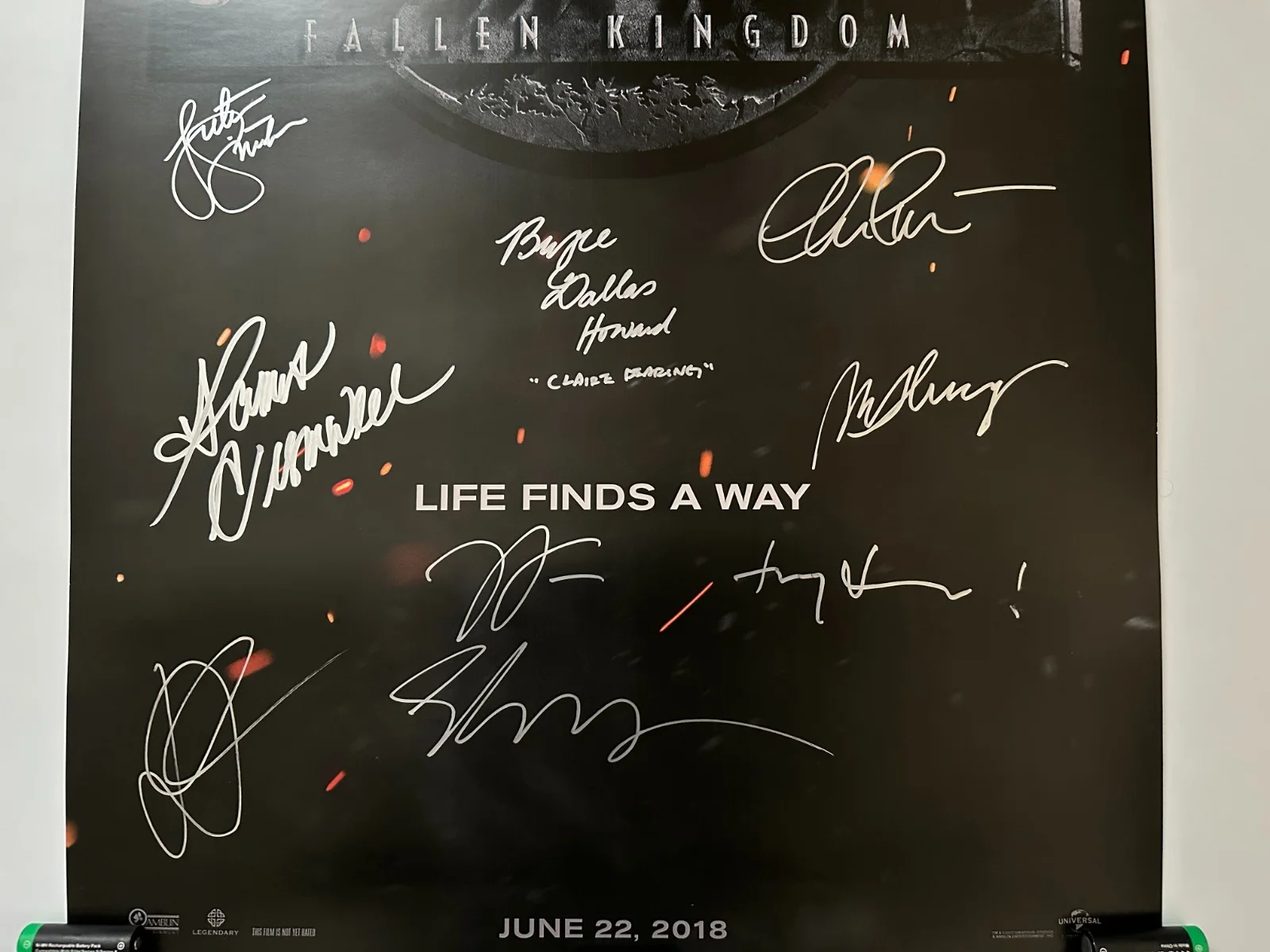 Jeff Goldblum, Bryce Dallas Howard, Toby Jones, Chris Pratt, Dani — Jurassic World Signed Movie Poster with COA / 8 Signatures -Goldblum, BD Wong, изображение 2