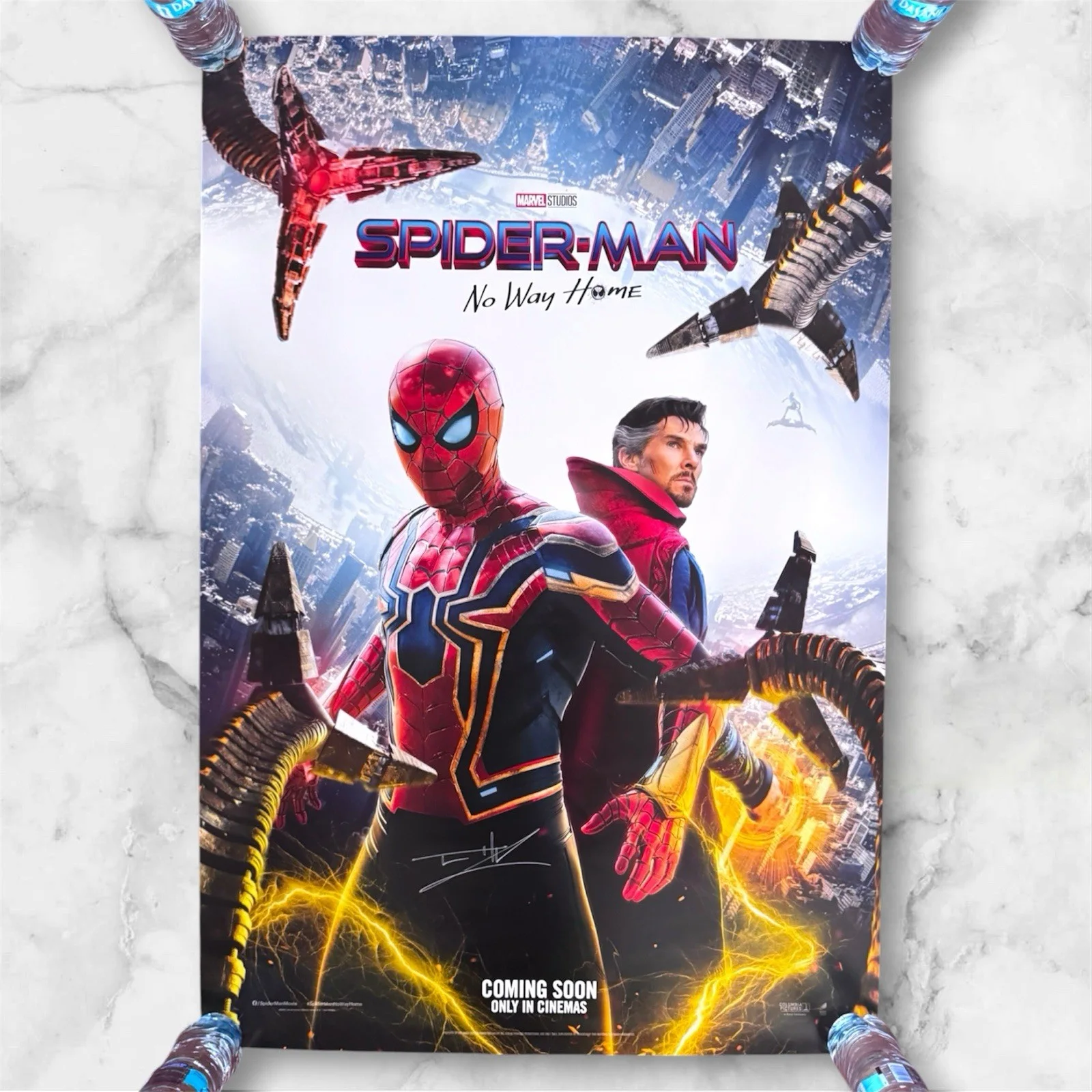 Tom Holland — Tom Holland Signed Auto 27x40 Spider-Man No Way Home Movie Poster COA Dr Strange