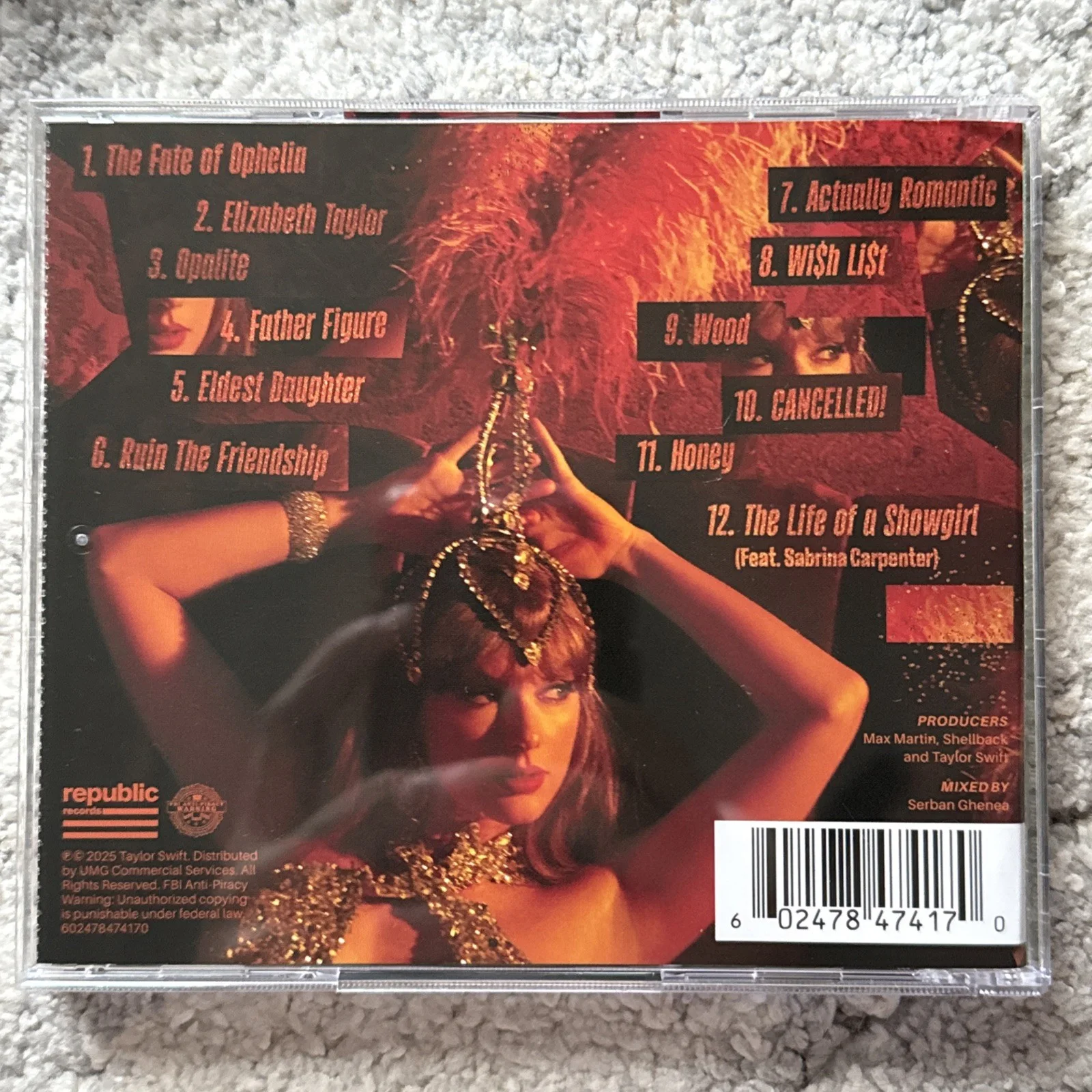 Taylor Swift The Life of a Showgirl CD Hand Signed Photo Insert #2, изображение 4