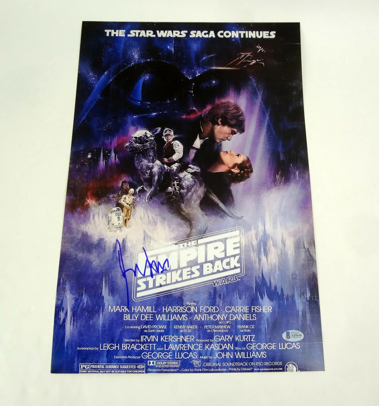 Harrison Ford — Harrison Ford Signed Star Wars The Empire Strikes Back Movie Poster Beckett COA, image 2