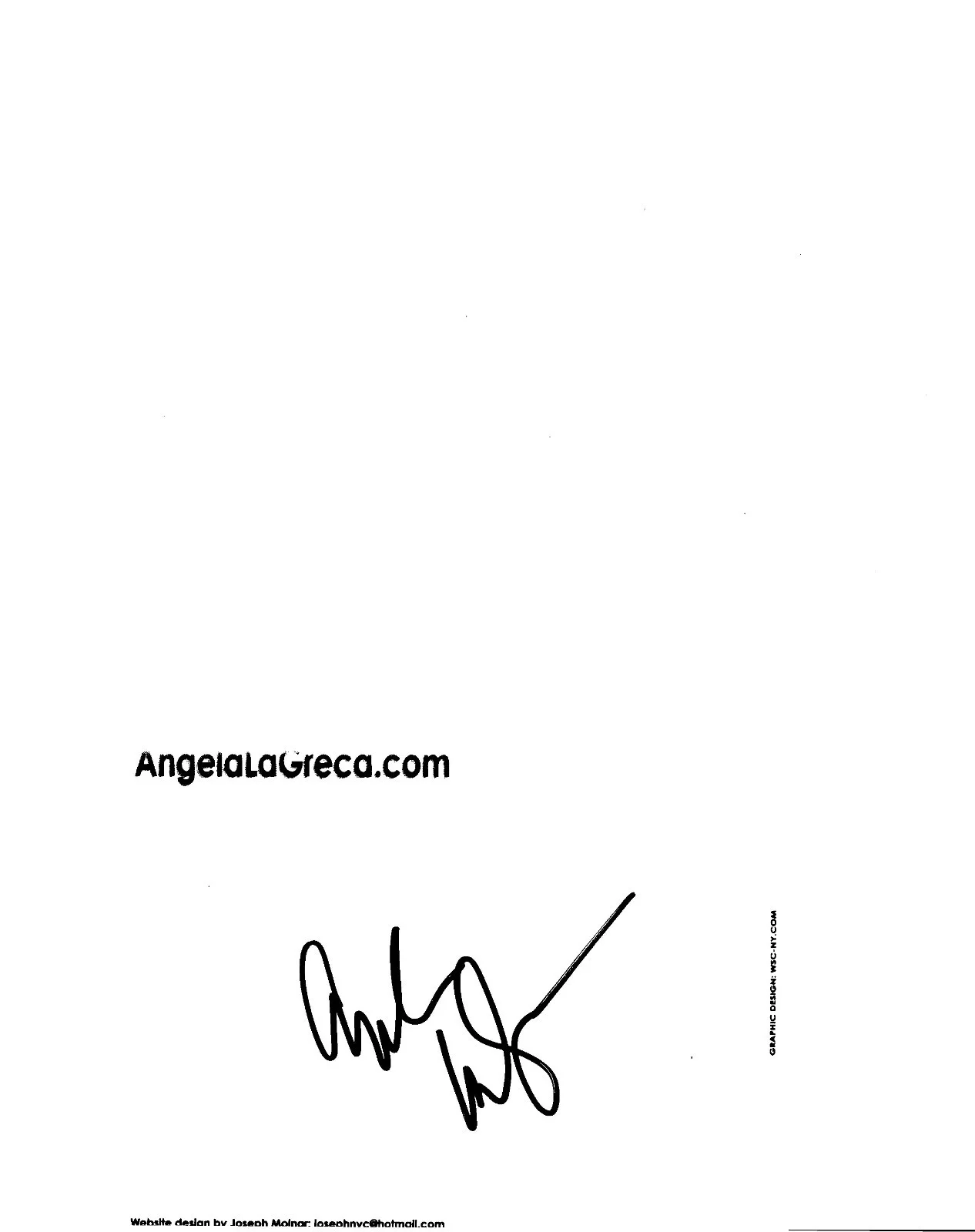 ANGELA LaGRECA — AUTOGRAPH PROMO POSTCARD - ANGELA LaGRECA - COMEDIAN, image 2
