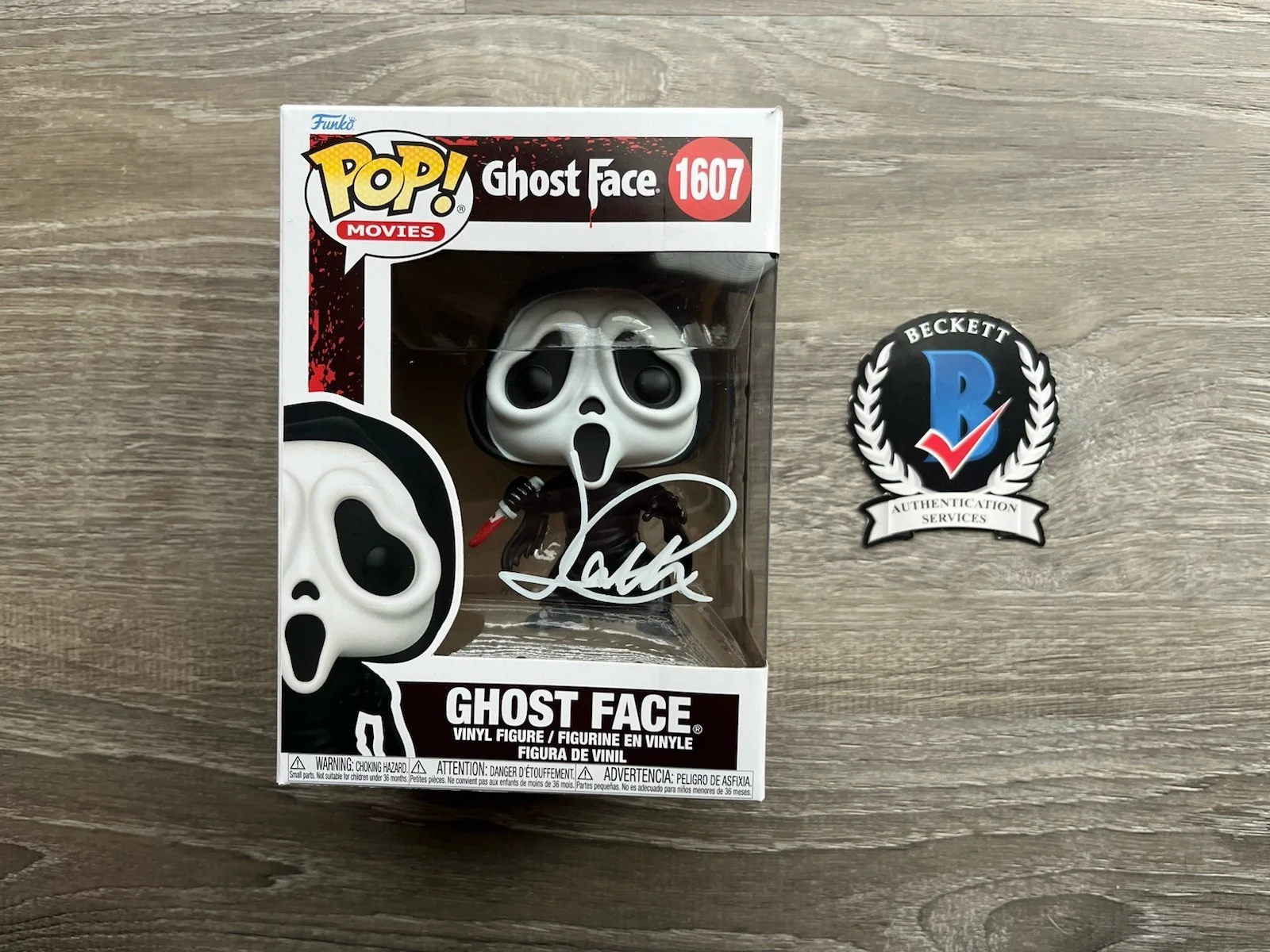 Jack Quaid — Jack Quaid Signed Ghostface Funko Pop Beckett COA 1607 Scream Richie Kirsch