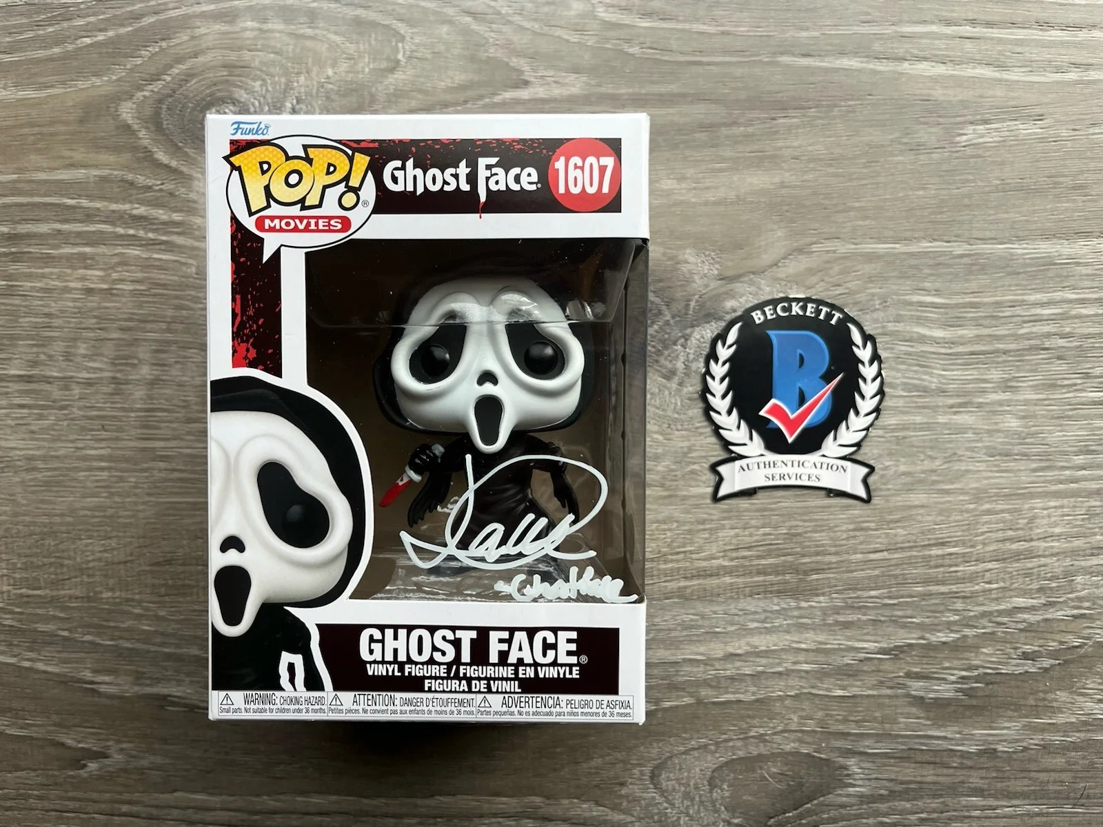 Jack Quaid — Jack Quaid Signed Inscribed Ghostface Funko Pop Beckett COA 1607 Scream Horror