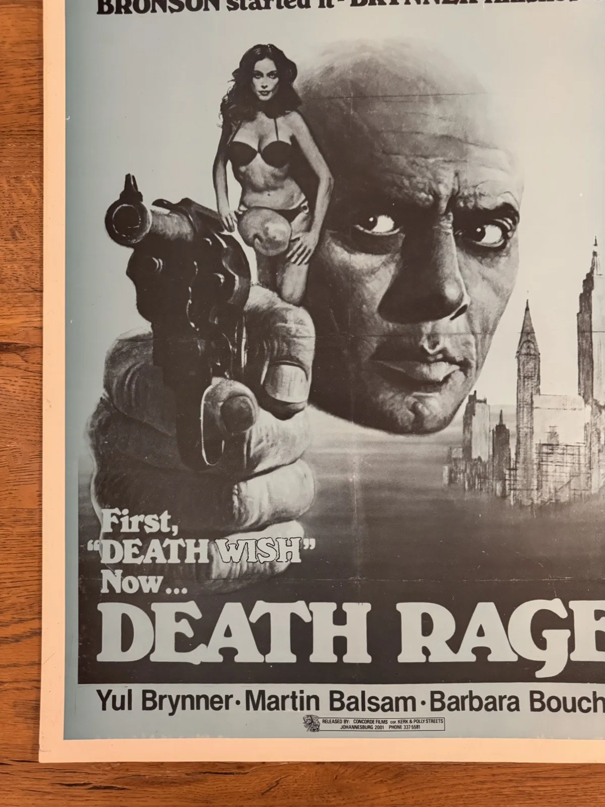 Death Rage Original South African movie poster Johannesburg Rare, изображение 3