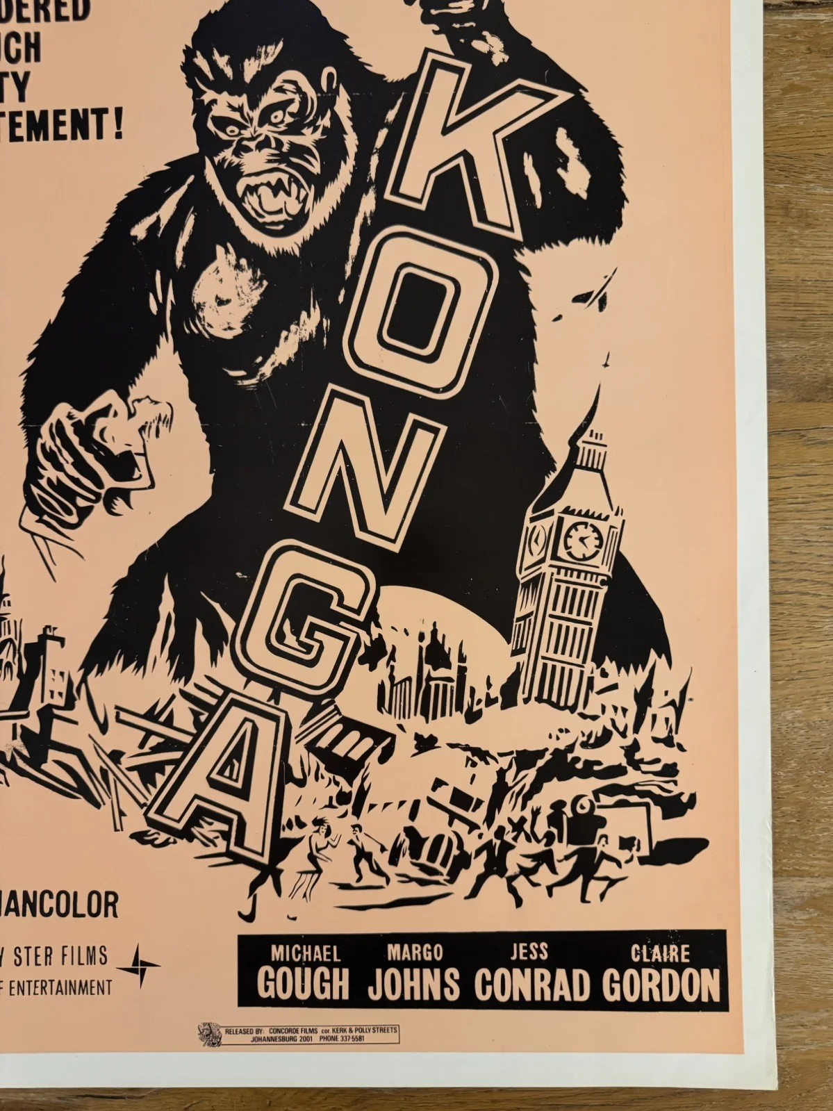 Konga Original South African movie poster Johannesburg Rare, изображение 4