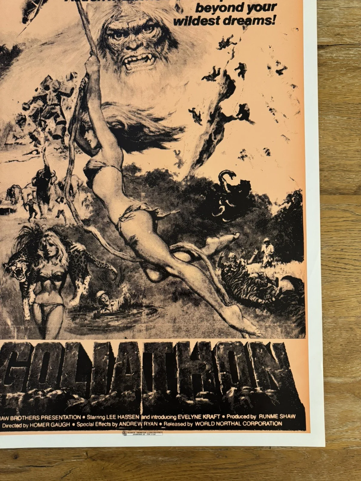 Goliathon Original South African movie poster Johannesburg Rare, изображение 5