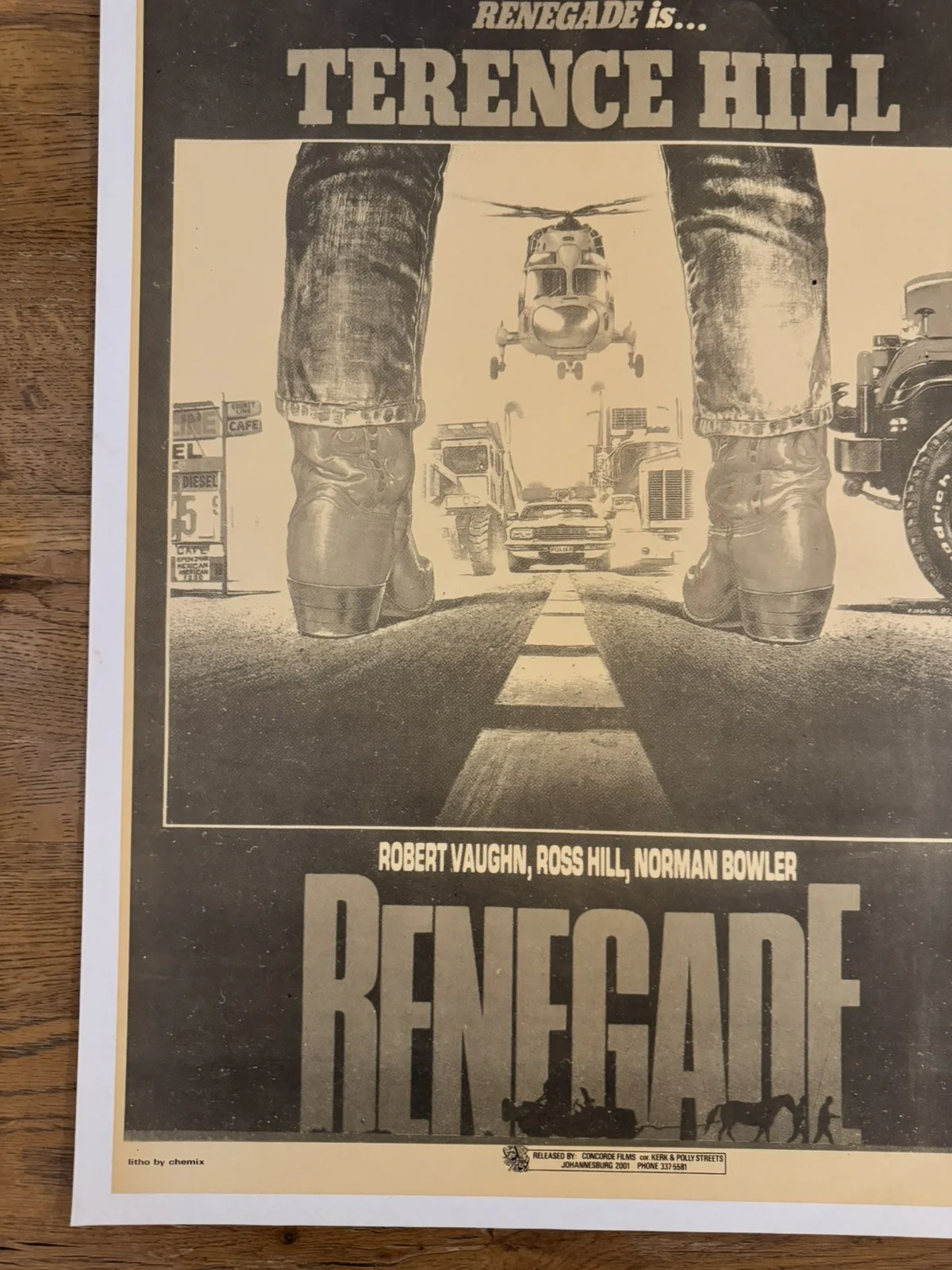 Renegade Original South African movie poster Johannesburg Rare, изображение 3