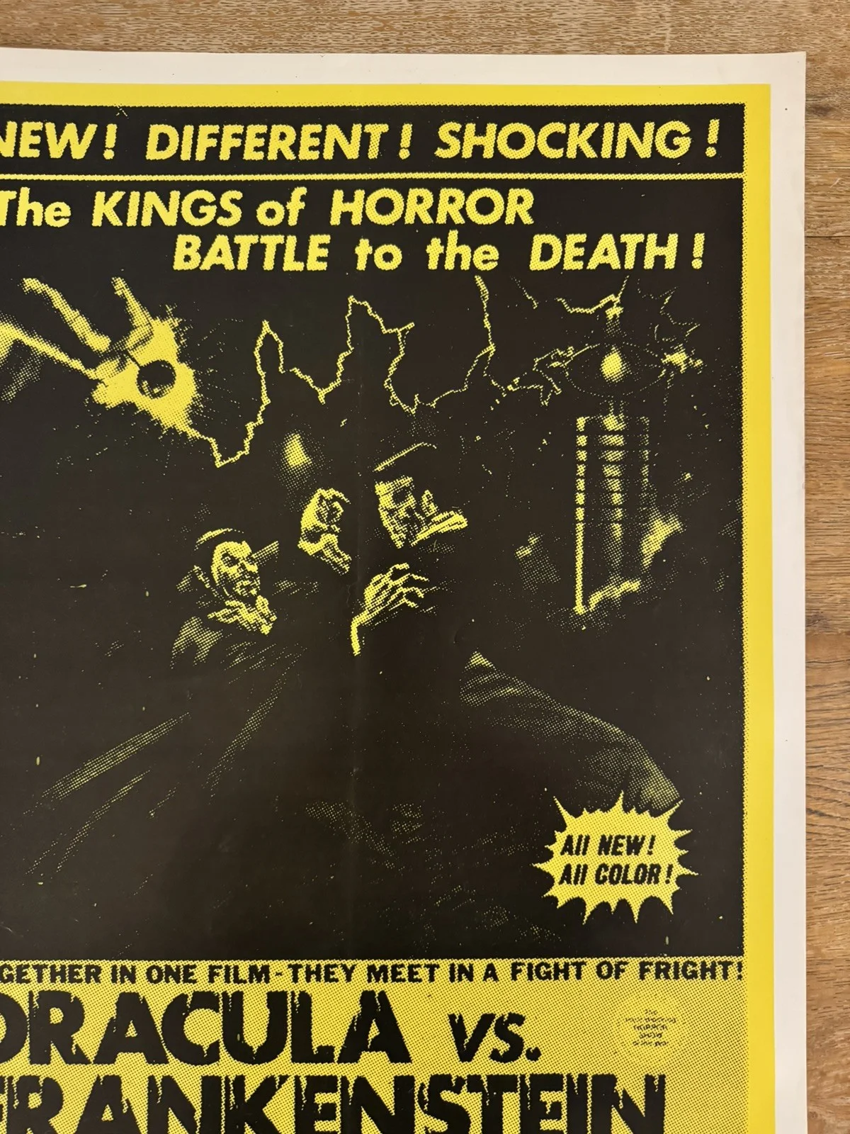 Dracula VS Frankenstein Original South African movie poster Johannesburg Rare, изображение 4