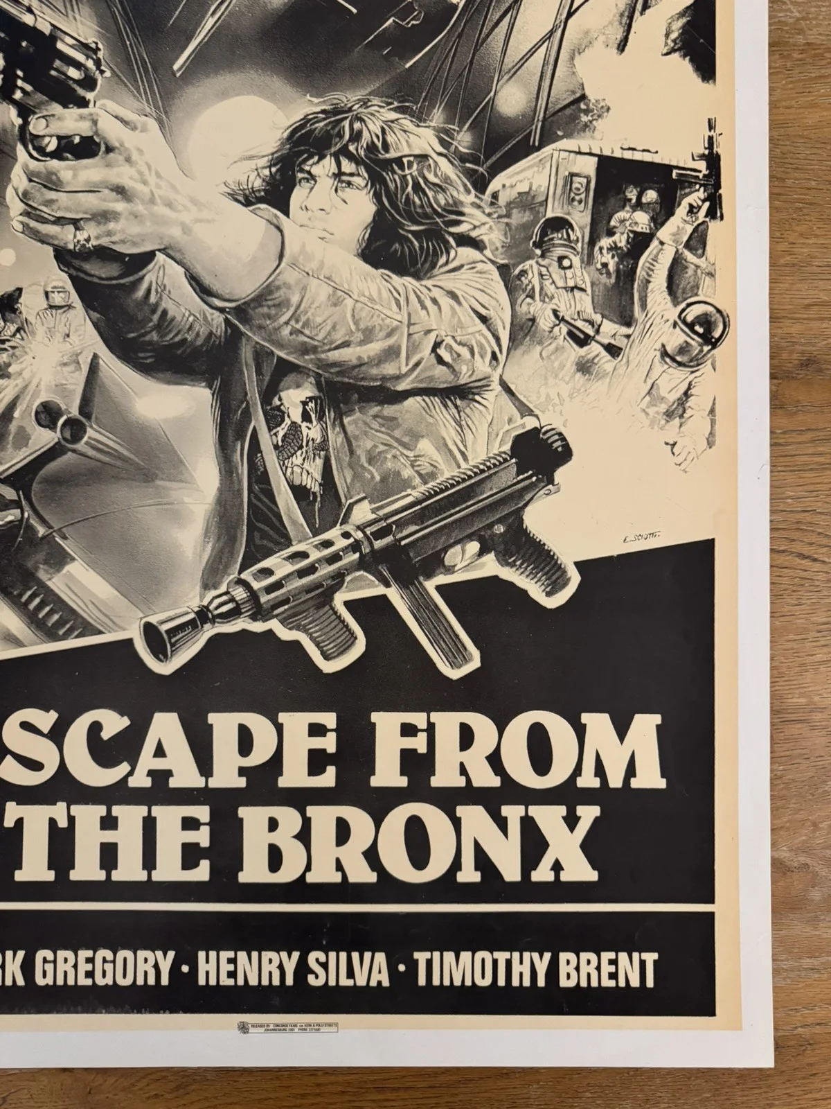 Escape From The Bronx Original South African movie poster Johannesburg Rare, изображение 2