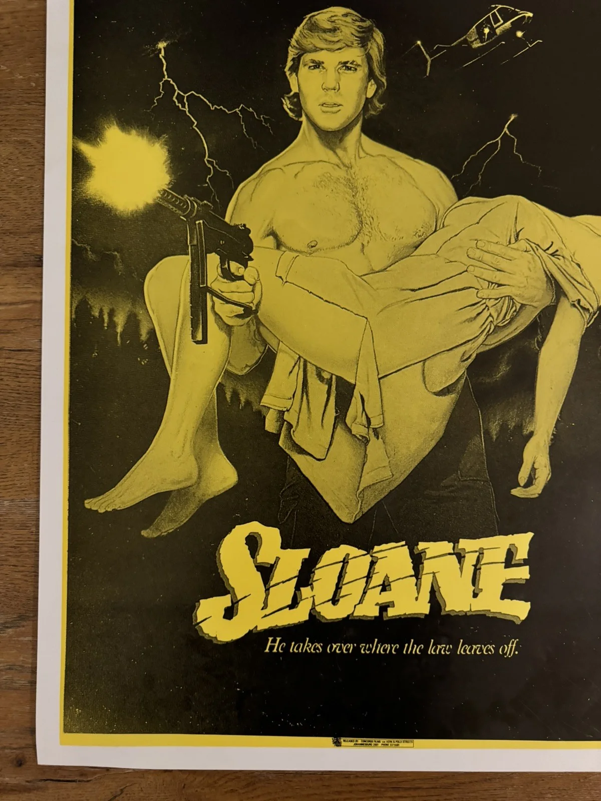 Sloane Original South African movie poster Johannesburg Rare, изображение 4