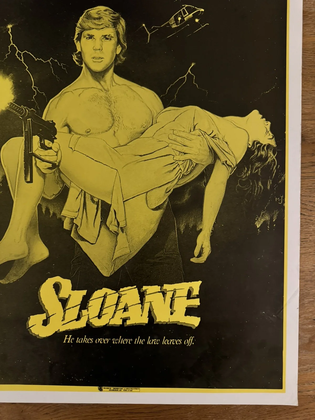 Sloane Original South African movie poster Johannesburg Rare, изображение 5