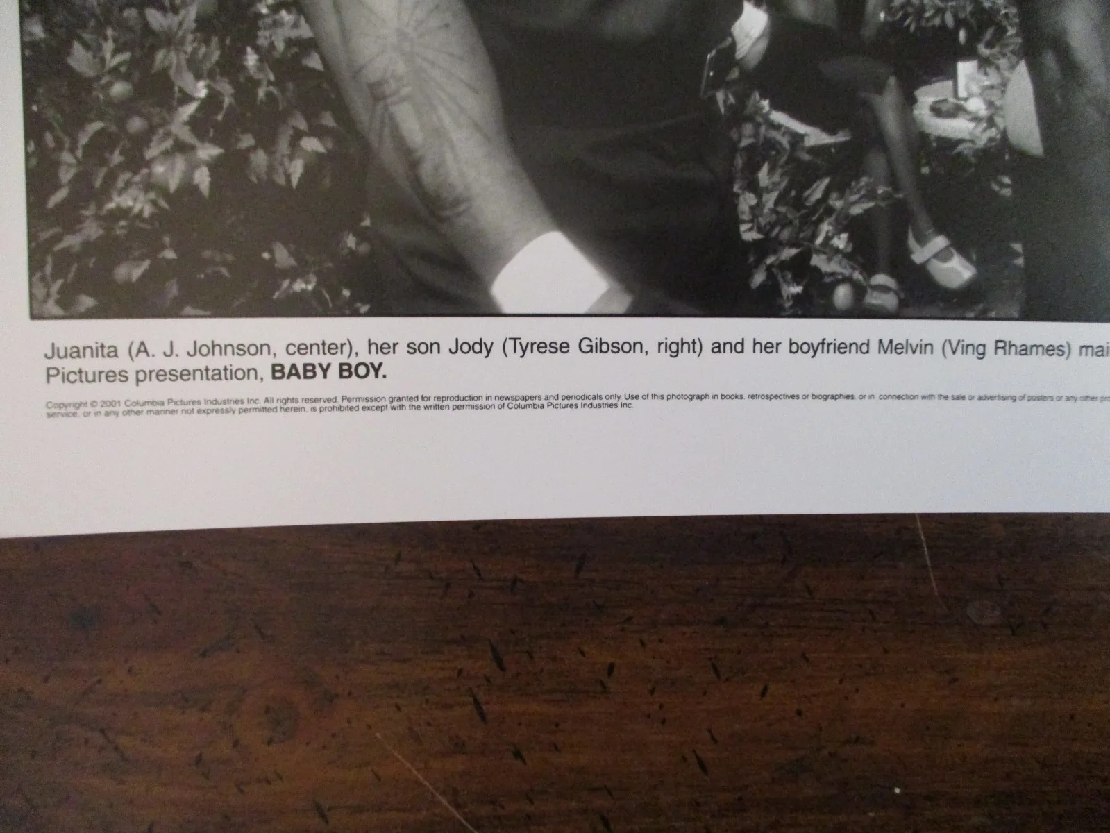 Ving Rhames/Tyrese Gibson("BABY BOY")2001 10 x 8 Black & White Press Photo, изображение 2