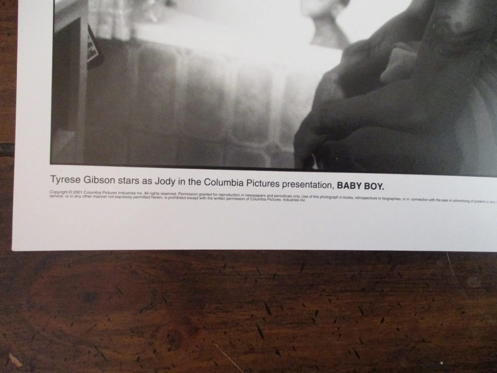 Tyrese Gibson ("BABY BOY")2001 10 x 8 Black and White Press Photo, изображение 2