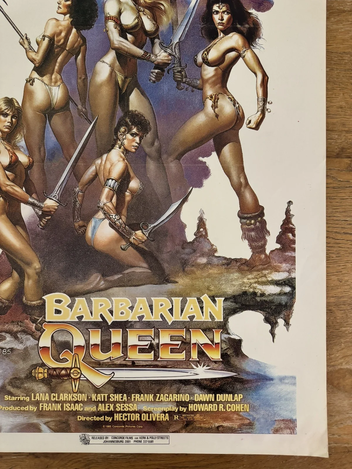 Barbarian Queen Original South African movie poster Rare Boris Vallejo, изображение 2