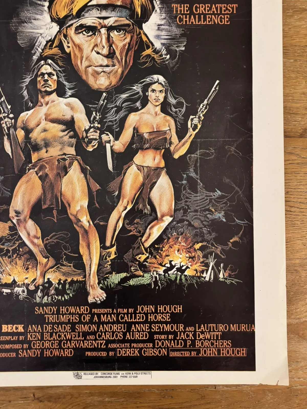 Triumph of a man called horse Original South African movie poster Rare, изображение 4