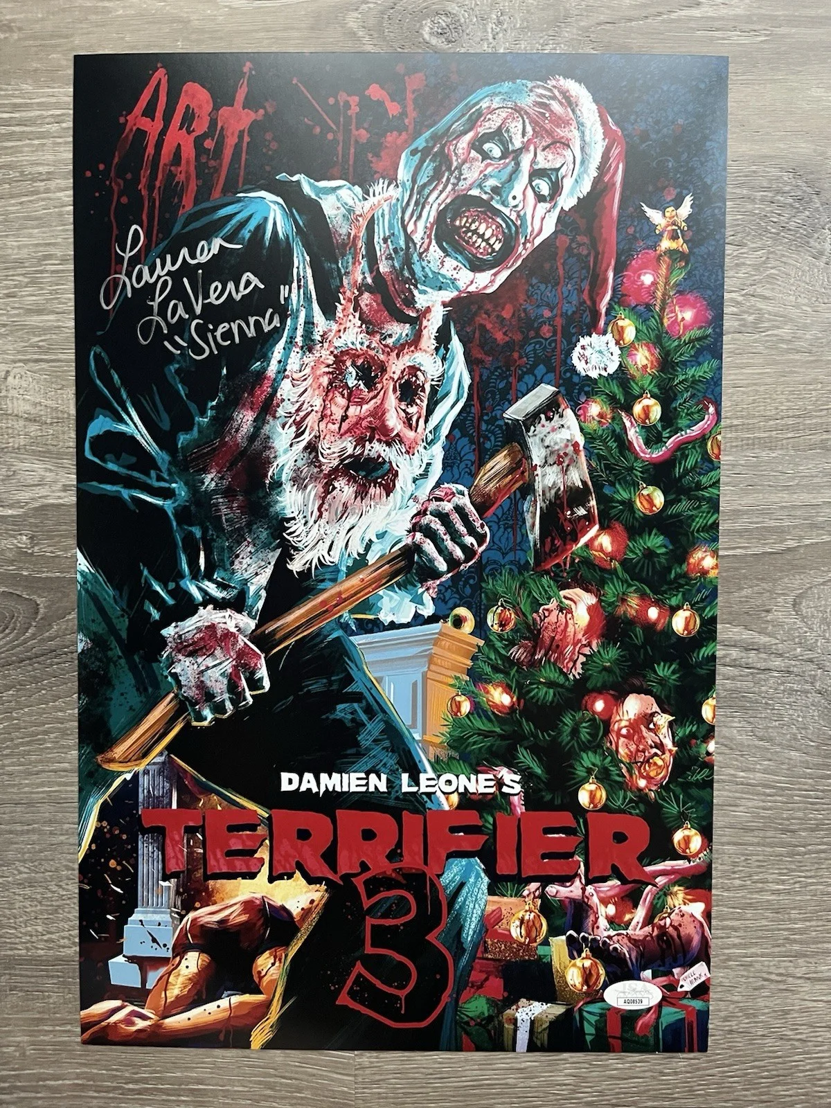 Lauren LaVera — Lauren LaVera Signed Terrifier 3 11x17 Photo JSA COA Sienna Art The Clown Horror, изображение 2