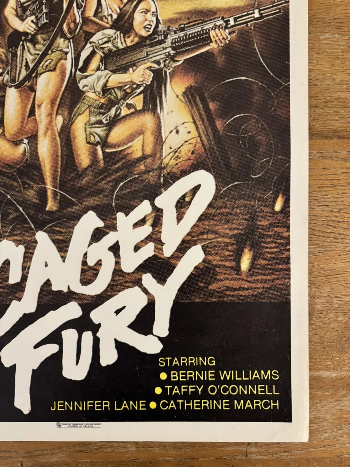 Caged Fury Original South African movie poster Johannesburg Rare, изображение 2