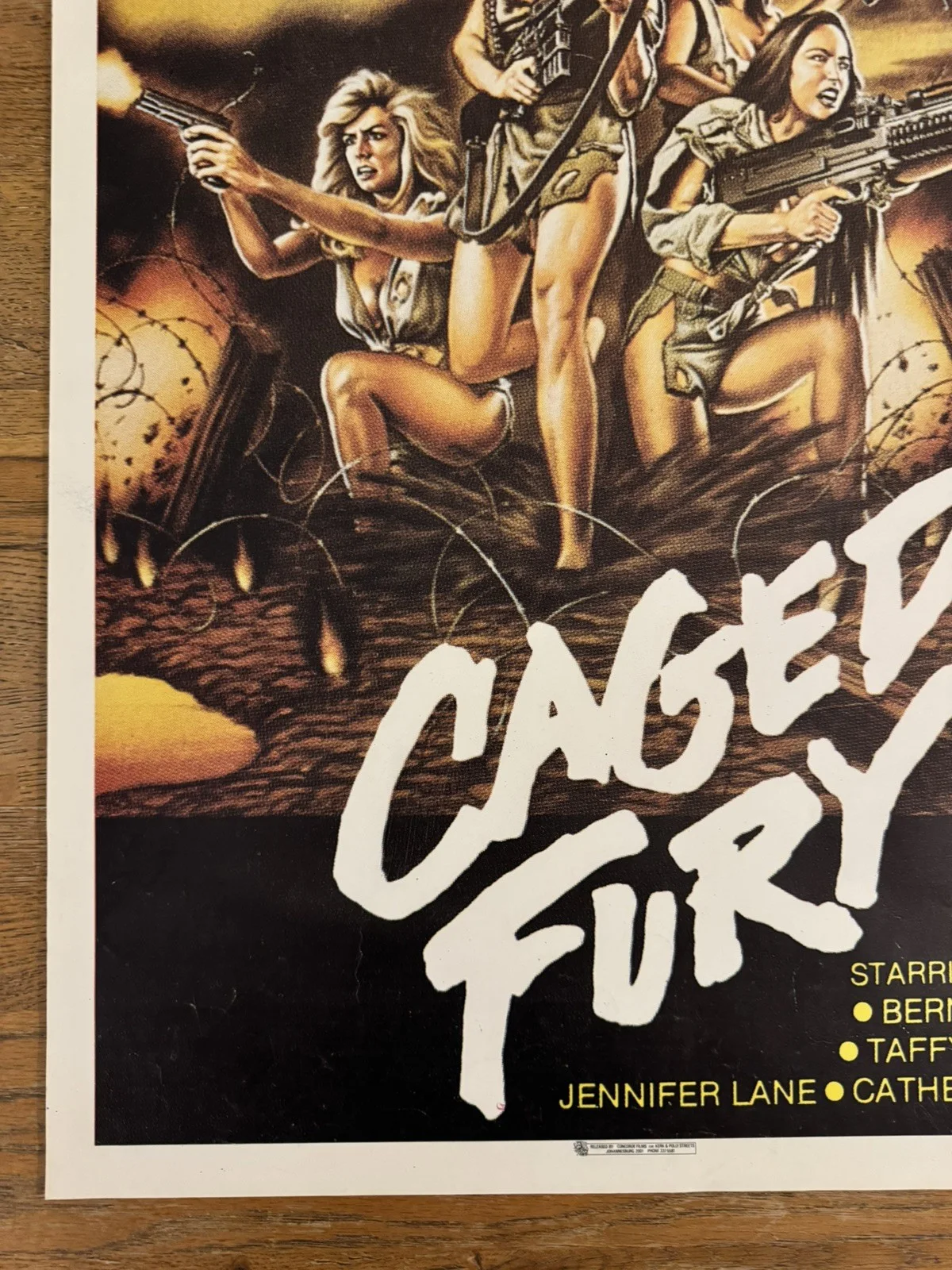 Caged Fury Original South African movie poster Johannesburg Rare, изображение 3