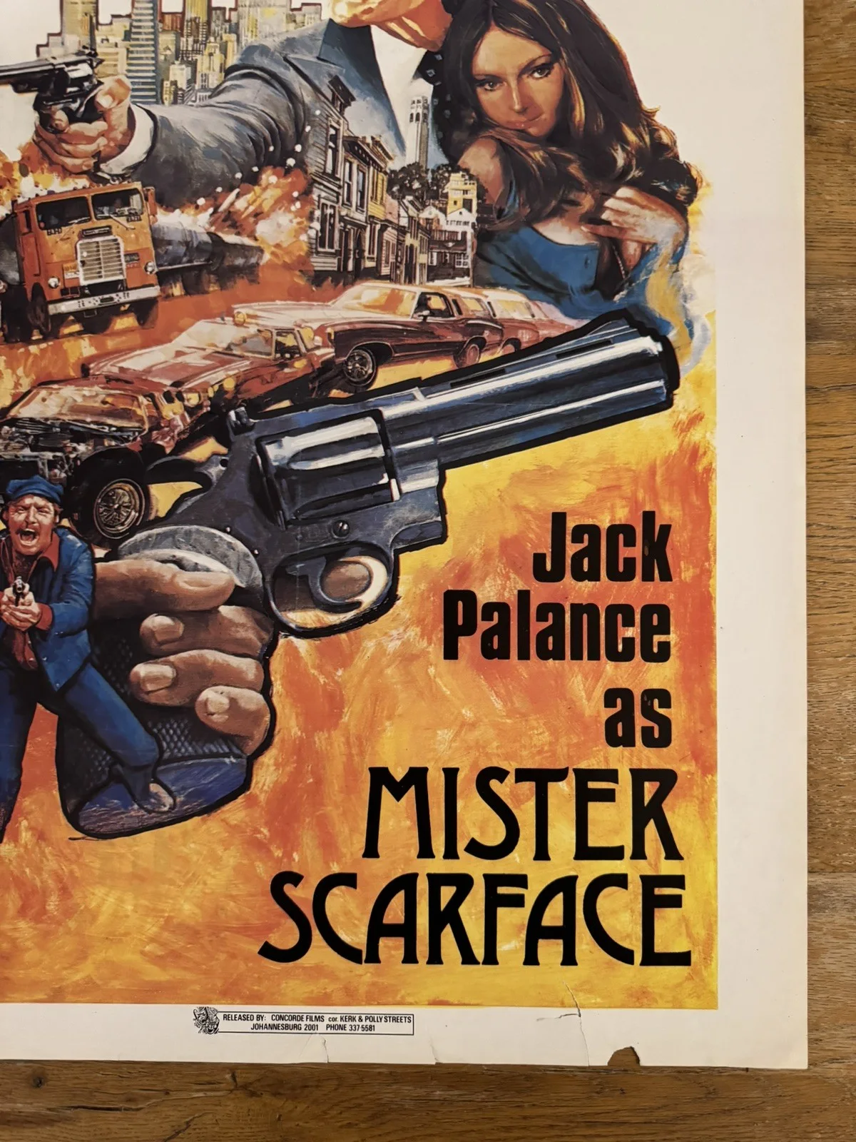 Mister Scarface Original South African movie poster Johannesburg Rare, изображение 4