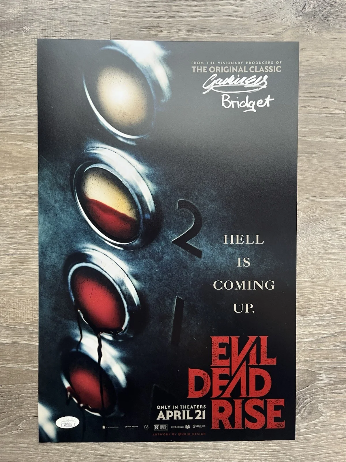 Gabrielle Echols — Gabrielle Echols Signed Evil Dead Rise 11x17 Photo JSA COA Horror Autograph, image 2