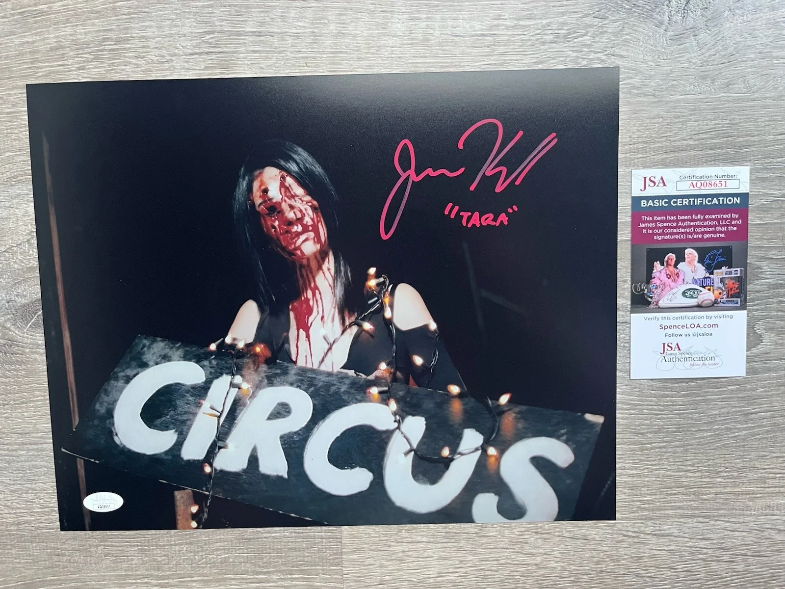 Jenna Kanell — Jenna Kanell Signed Terrifier 11x14 Photo JSA COA Tara Art The Clown Horror
