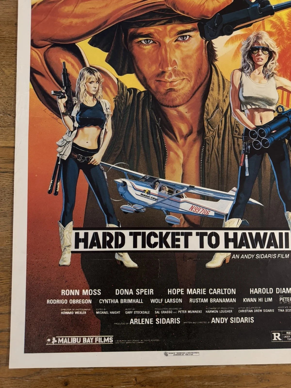 Hard Ticket To Hawaii Original South African movie poster Johannesburg Rare, изображение 2