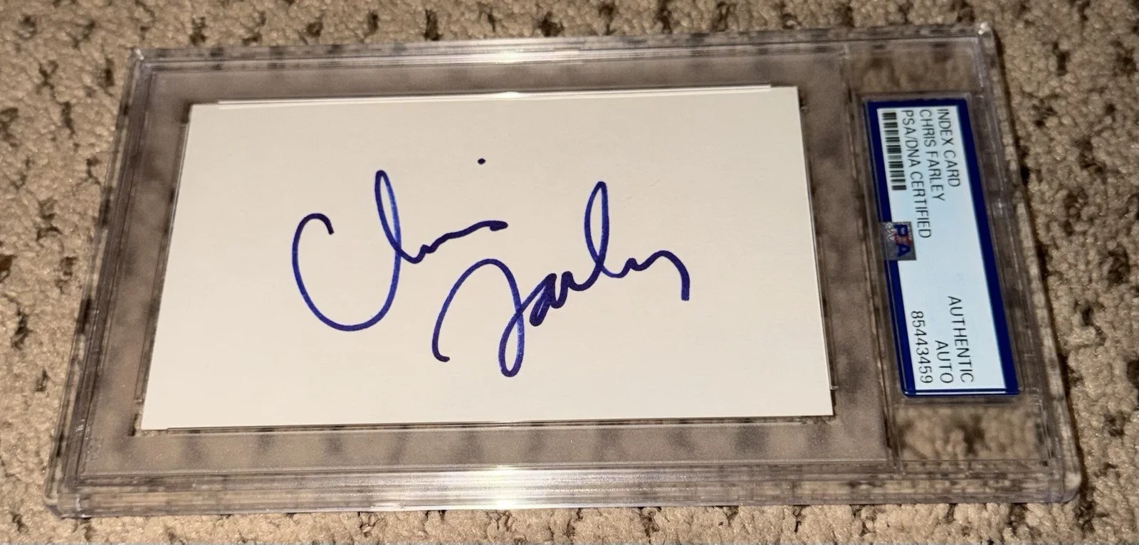 Chris Farley — CHRIS FARLEY SIGNED 3X5 INDEX CARD PSA DNA AUTOGRAPH TOMMY BOY SNL AUTO 3 8X10, image 3