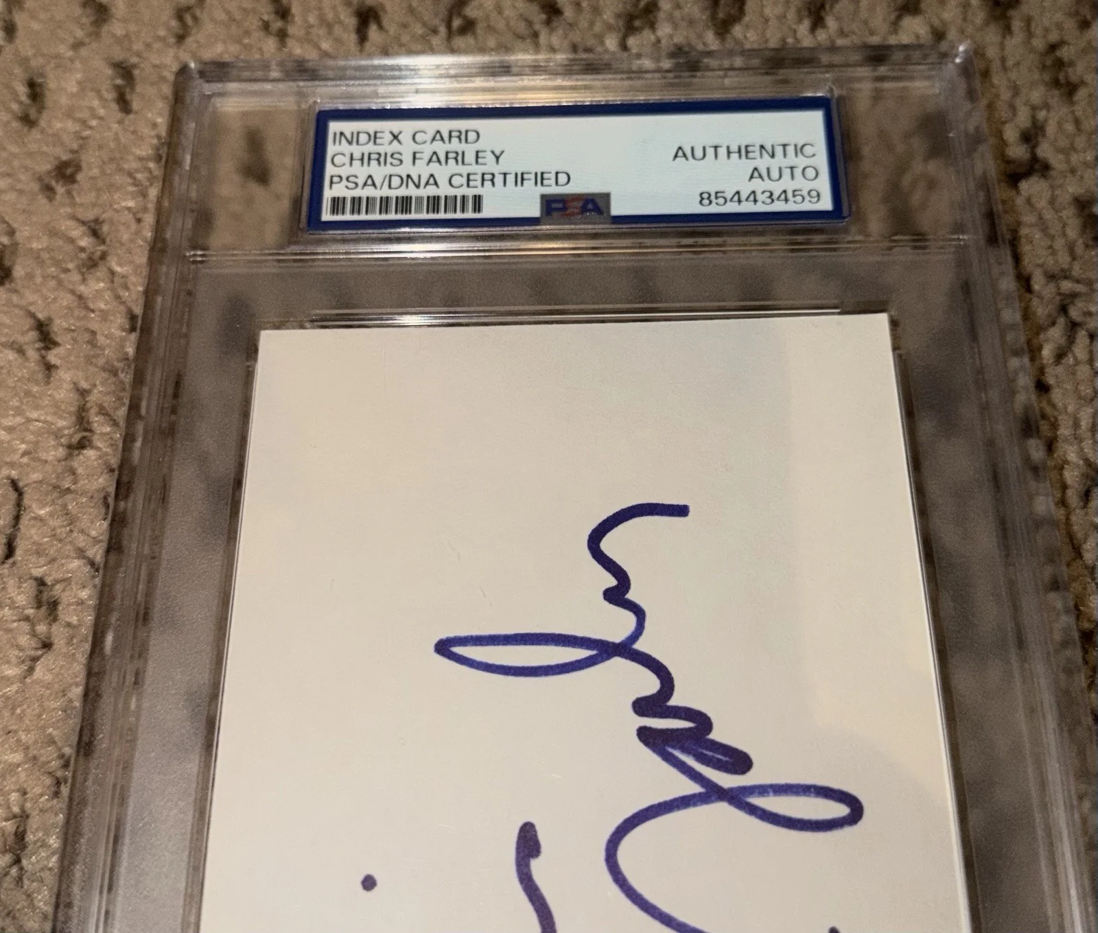 Chris Farley — CHRIS FARLEY SIGNED 3X5 INDEX CARD PSA DNA AUTOGRAPH TOMMY BOY SNL AUTO 3 8X10, image 4