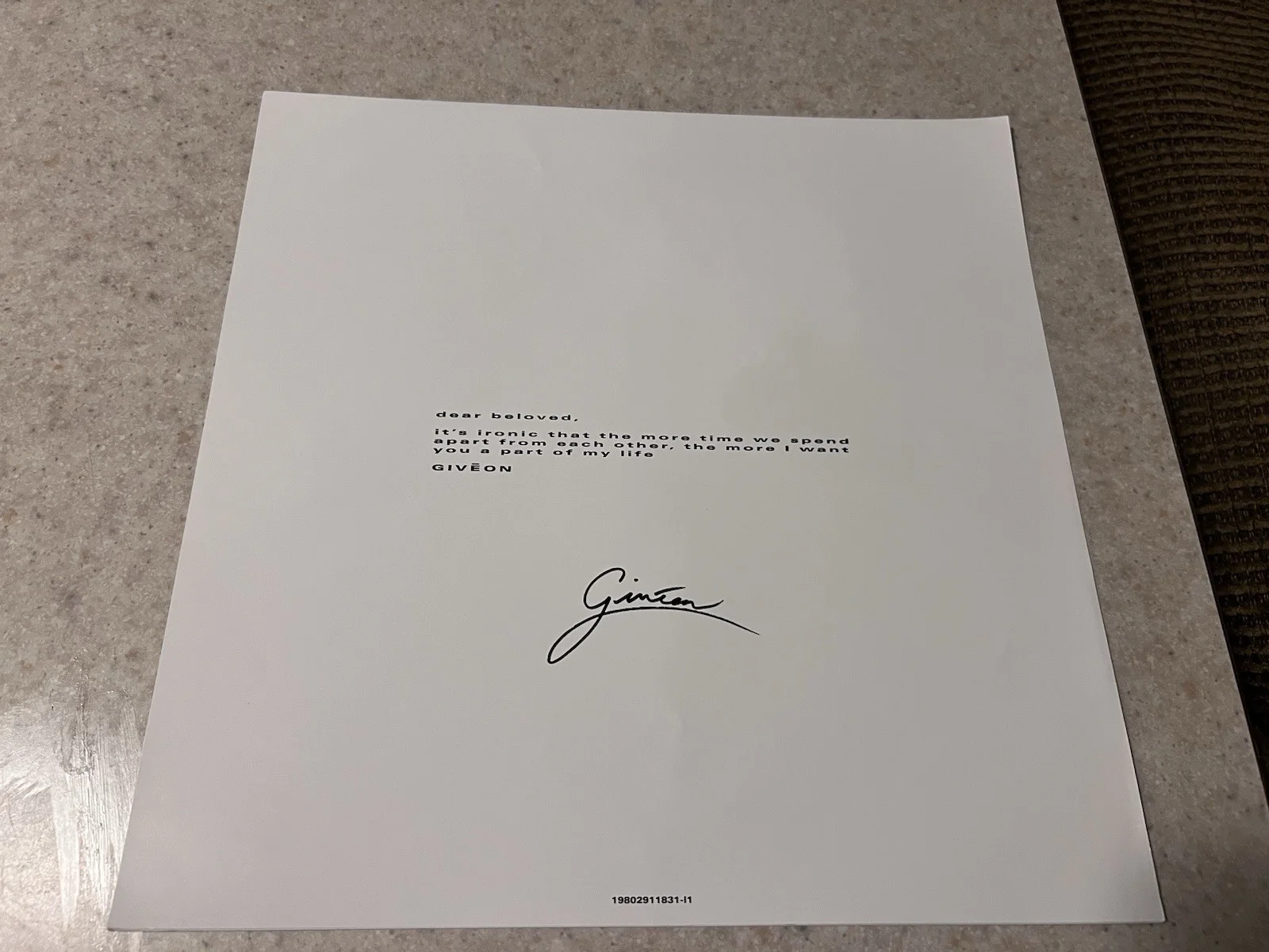 Giveon Signed Insert Flat PSA / DNA COA Beloved Autograph Auto 12x12 D/S [#1], image 4