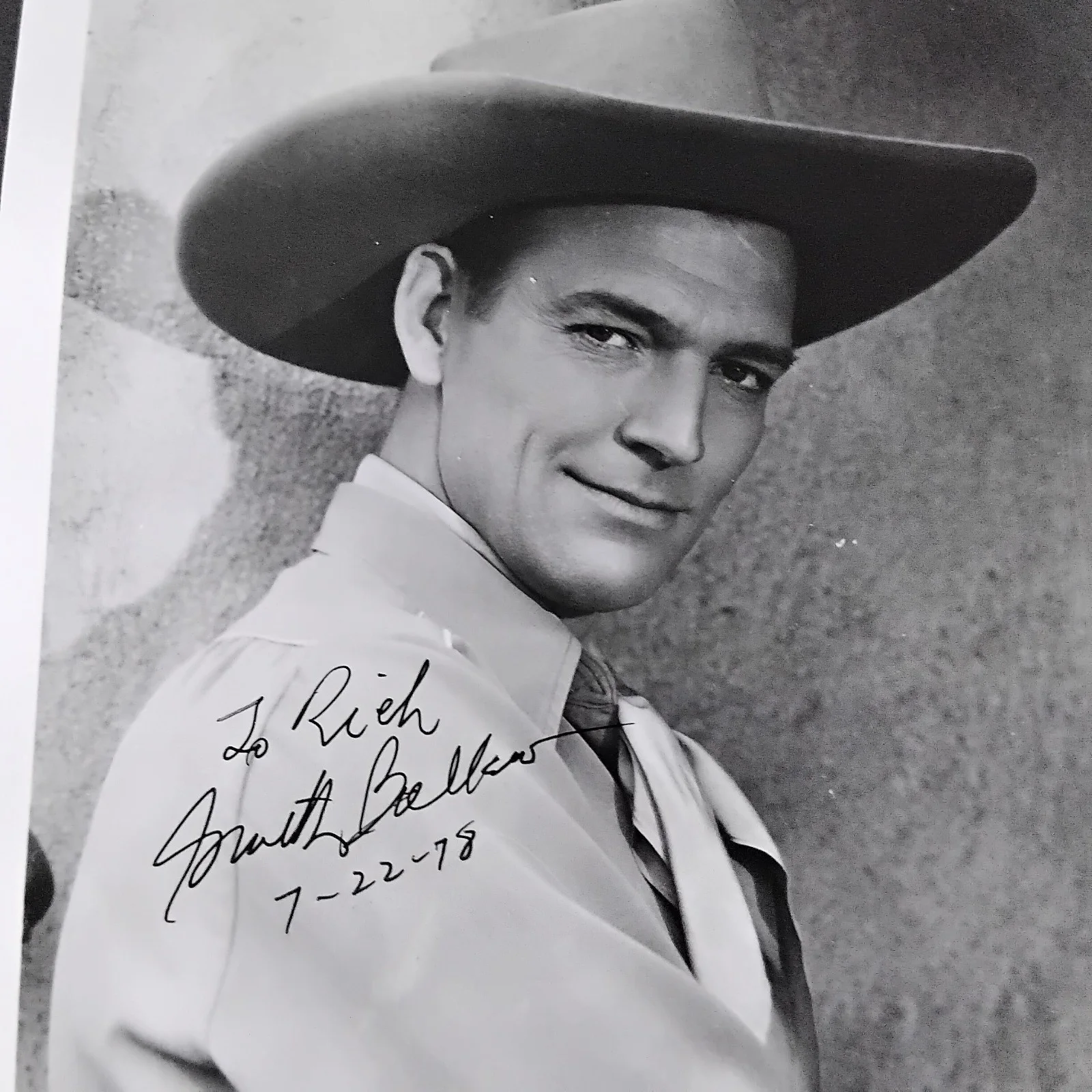 Smith Ballew SIGNED 1978 Photo Movie Actor Singer Red Badge of Courage Westerns, изображение 3