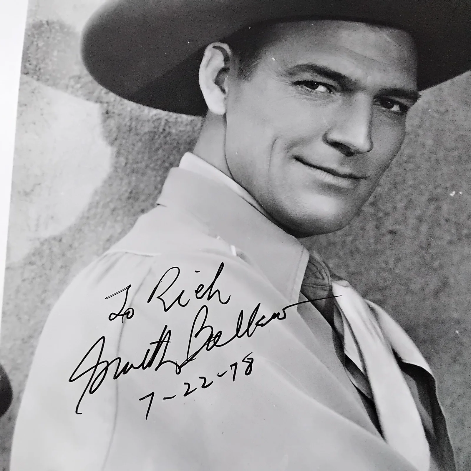 Smith Ballew SIGNED 1978 Photo Movie Actor Singer Red Badge of Courage Westerns, изображение 4