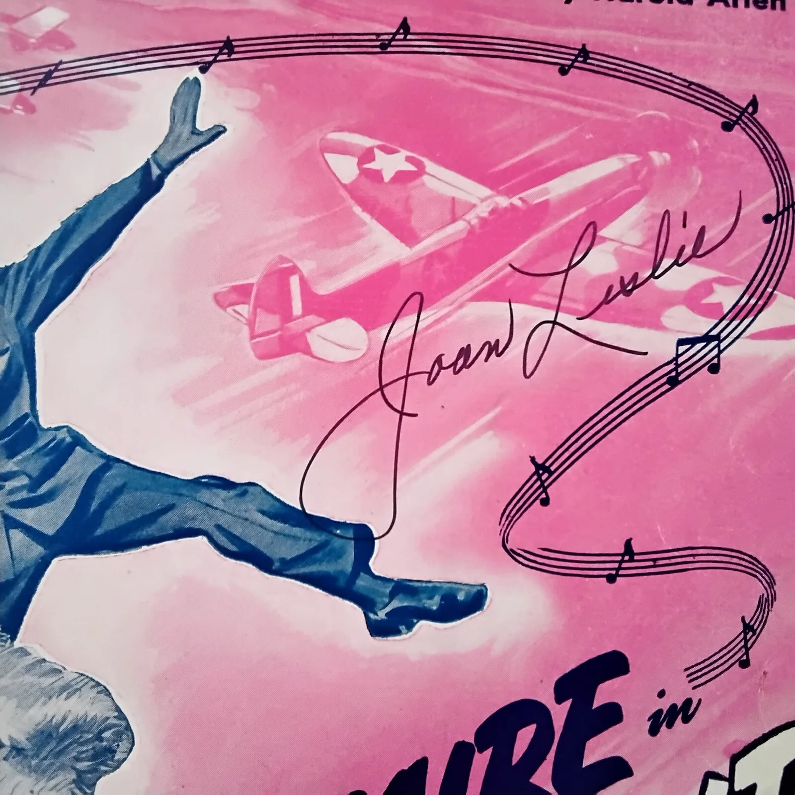 Joan Leslie SIGNED 1943 Music Sheet Movie Actress Astaire Sky's The Limit Mercer, изображение 3