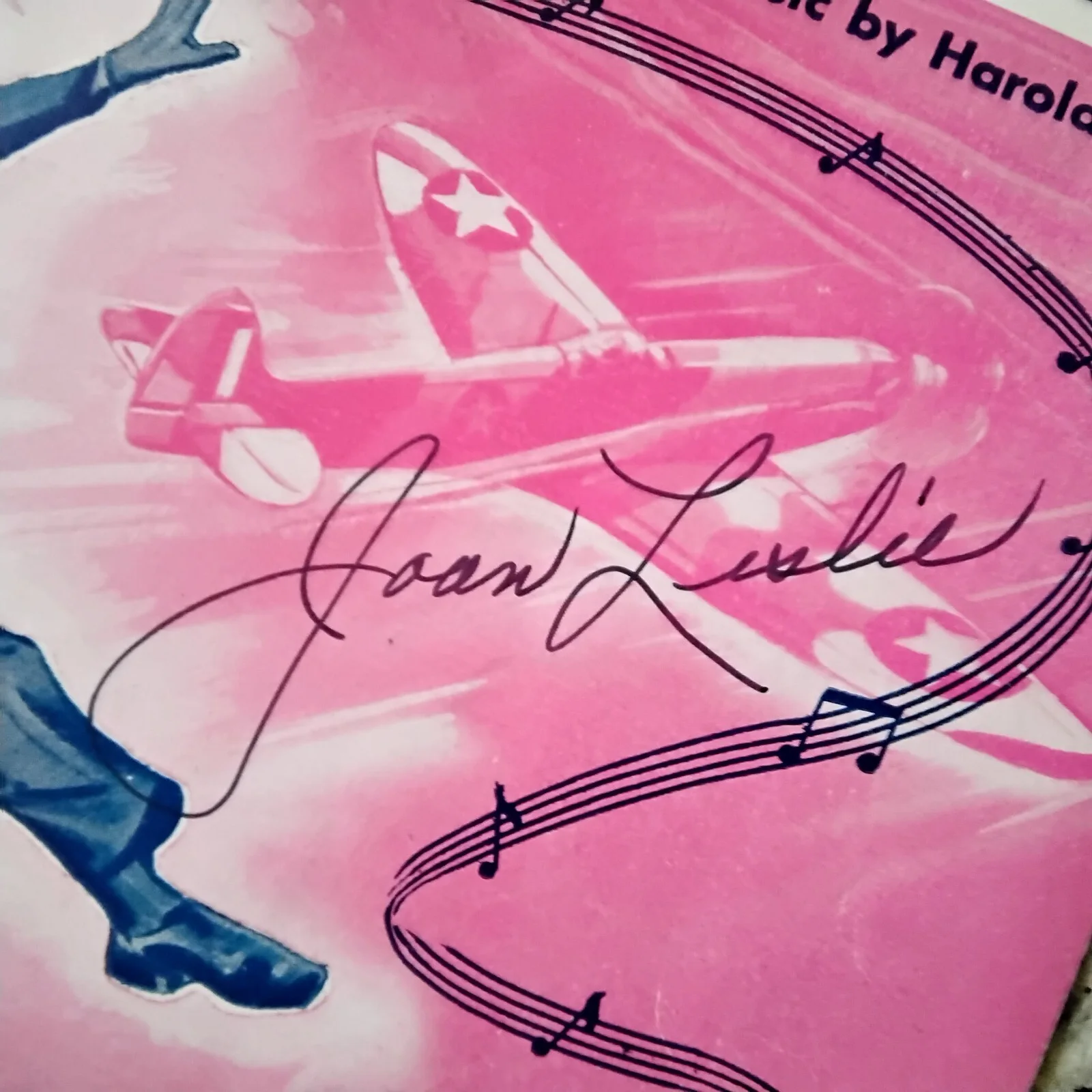 Joan Leslie SIGNED 1943 Music Sheet Movie Actress Astaire Sky's The Limit Mercer, изображение 4