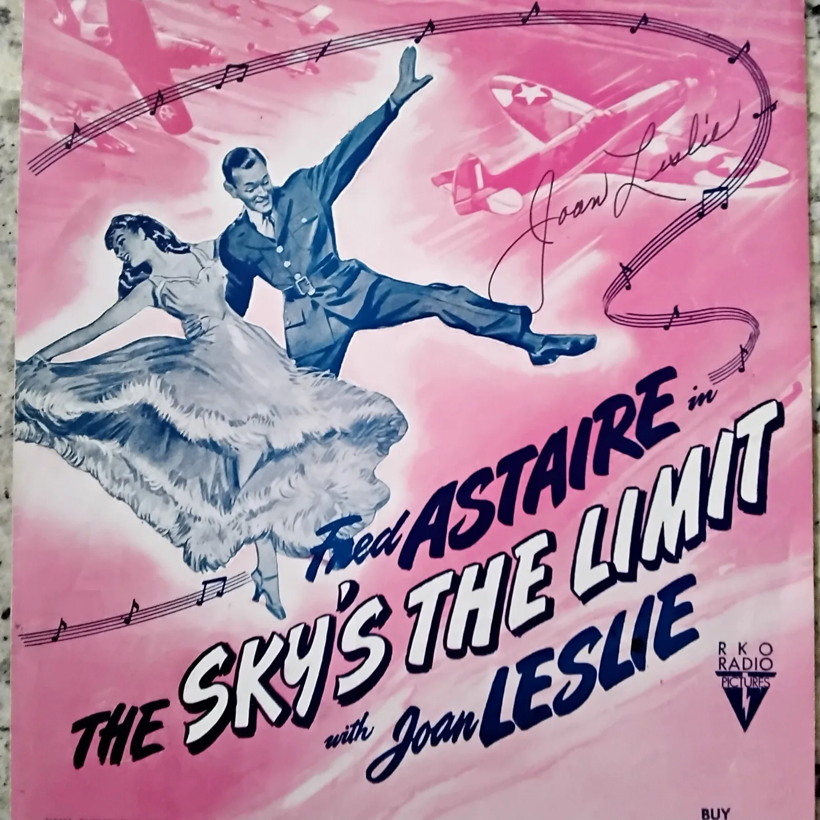 Joan Leslie SIGNED 1943 Music Sheet Movie Actress Astaire Sky's The Limit Mercer, изображение 5