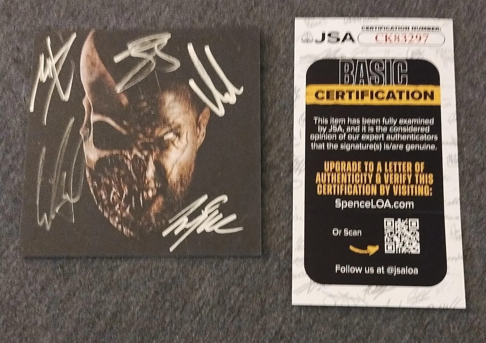 SLAUGHTER TO PREVAIL SIGNED GRIZZLY CD CARD ALEX TERRIBLE PHOTO FRAMED JSA, изображение 2