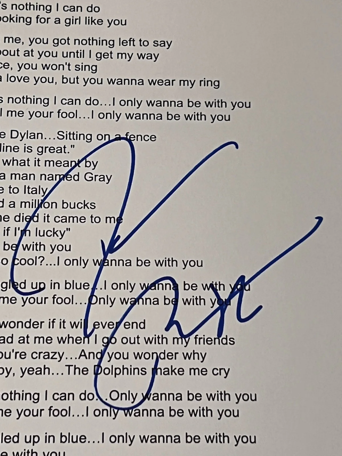 Darius Rucker Signed Lyric Sheet PSA / DNA COA Be With You Hootie Autograph Auto, image 2