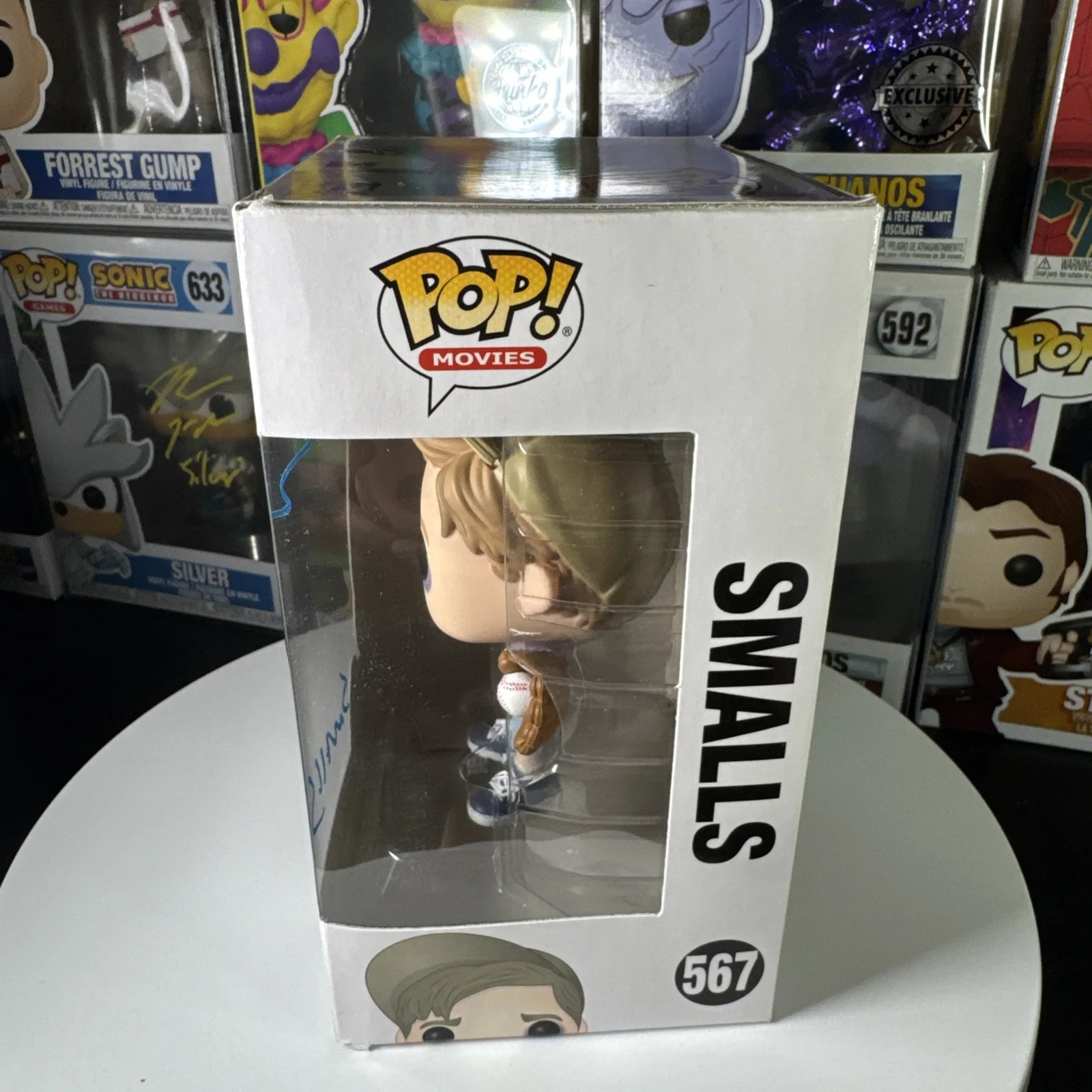 Tom Guiry — Tom Guiry Signed “Smalls” Funko Pop #567 The Sandlot MAB HOLO ONLY DMG BOX LOOK, изображение 4