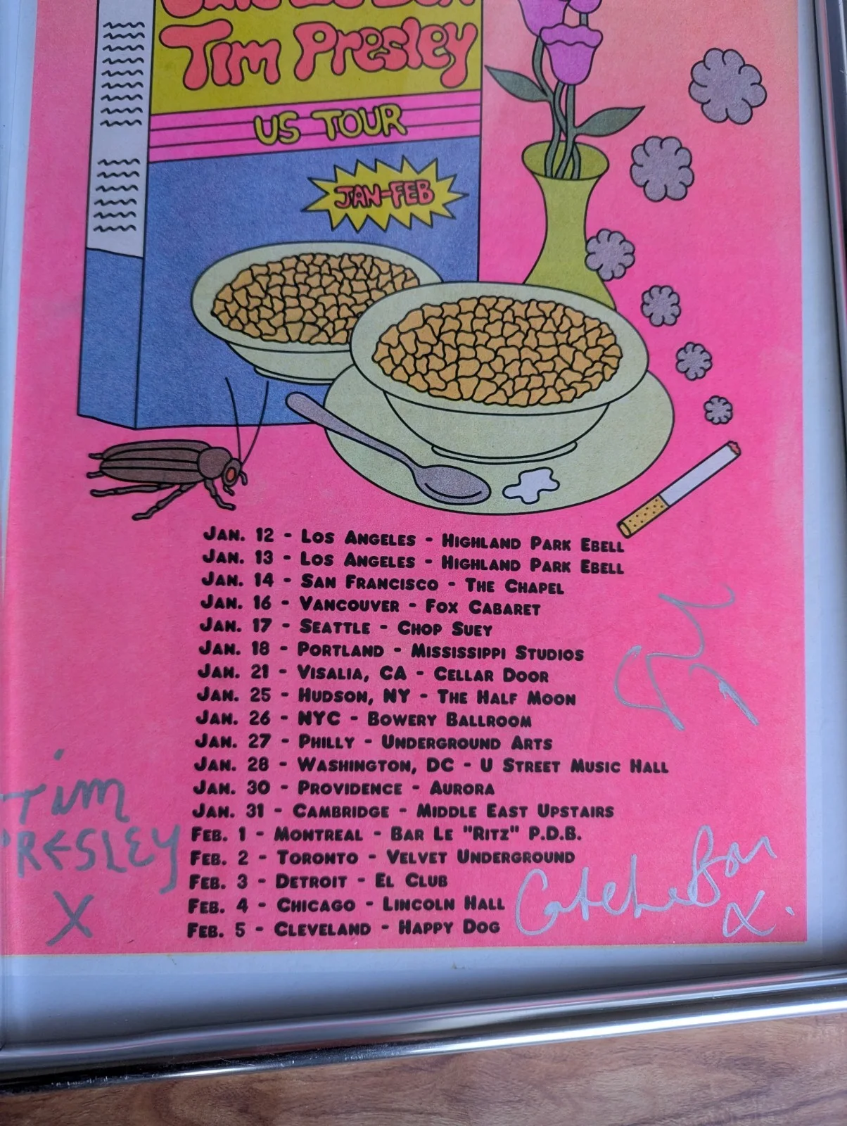 Tim Presley cate lebon Signed Tour Poster, image 2