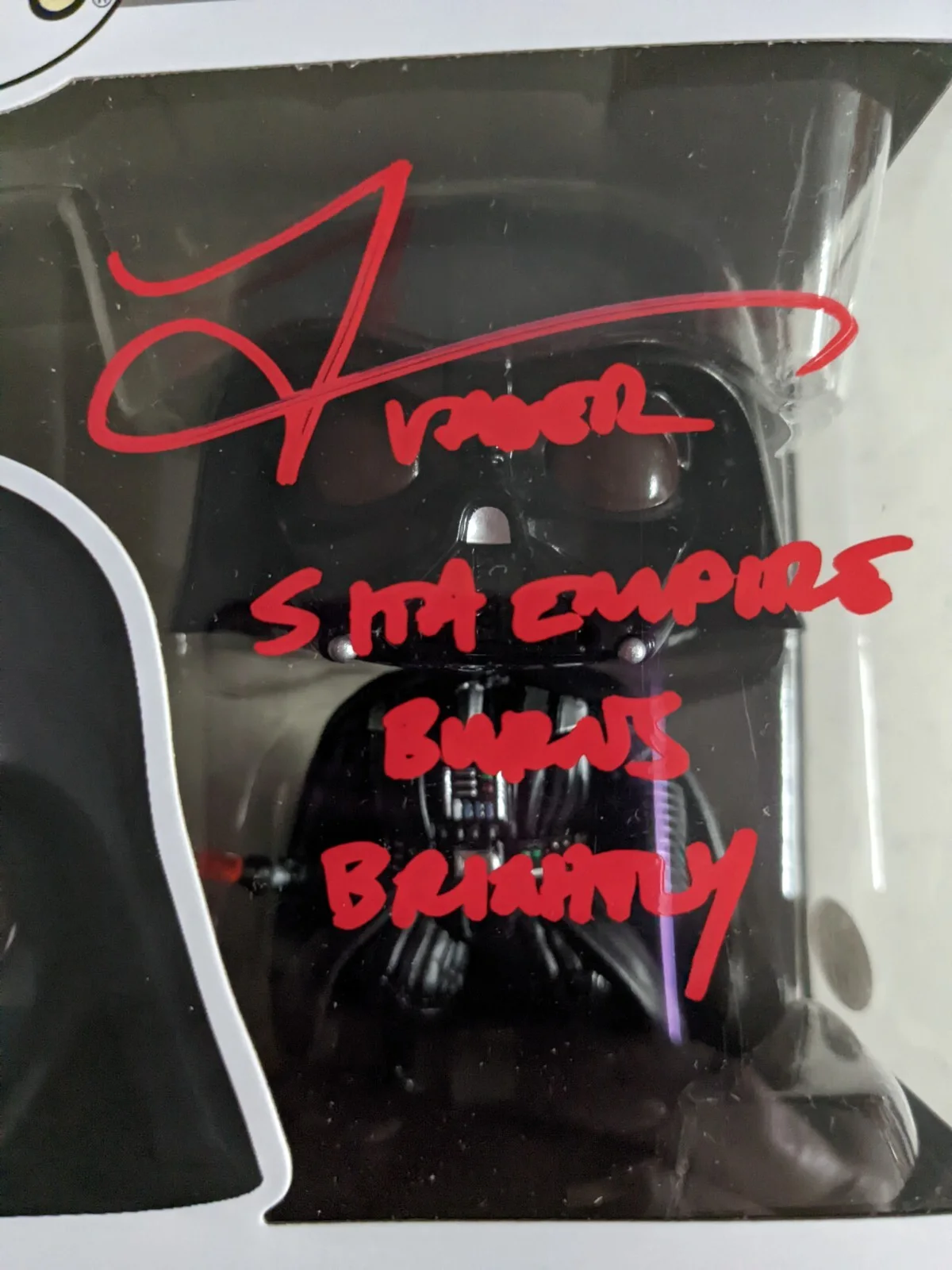 Tom O'Connell — Tom O'CONNELL Signed Darth Vader FUNKO POP Inscription Obi-Wan Kenobi BAS JSA A, image 2