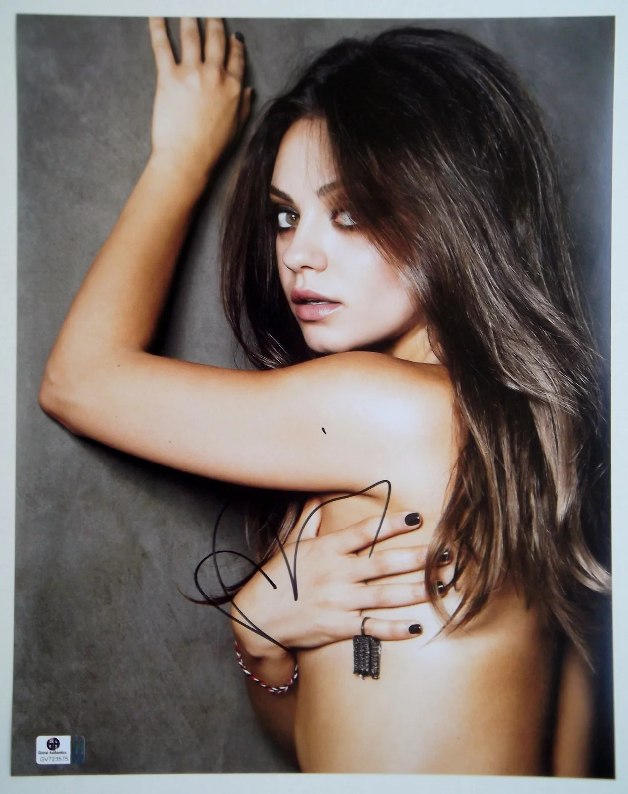 Mila Kunis — MILA KUNIS Signed 11x14 Sexy No Clothes On Rare Photo Beautiful Star Sultry Look