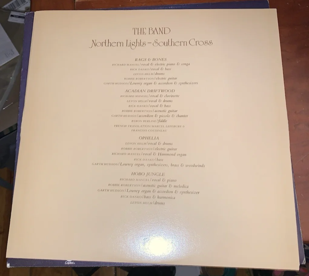 Band Northern Lights Southern Signed Autographed Vinyl LP Rick Danko Levon Helm, image 2