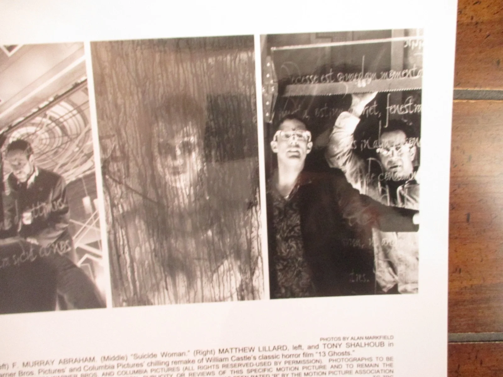 Tony Shalhoub/Matthew Lillard("13 GHOSTS" )2001 10 x 8 Black/White Press Photo, image 2