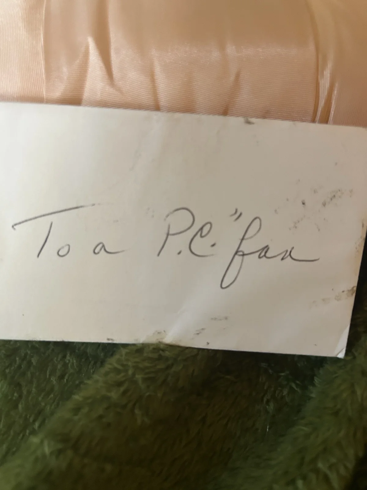 Vintage Sheila Davlin Pillow With Actress Patricia Crowley Signed Card, image 5