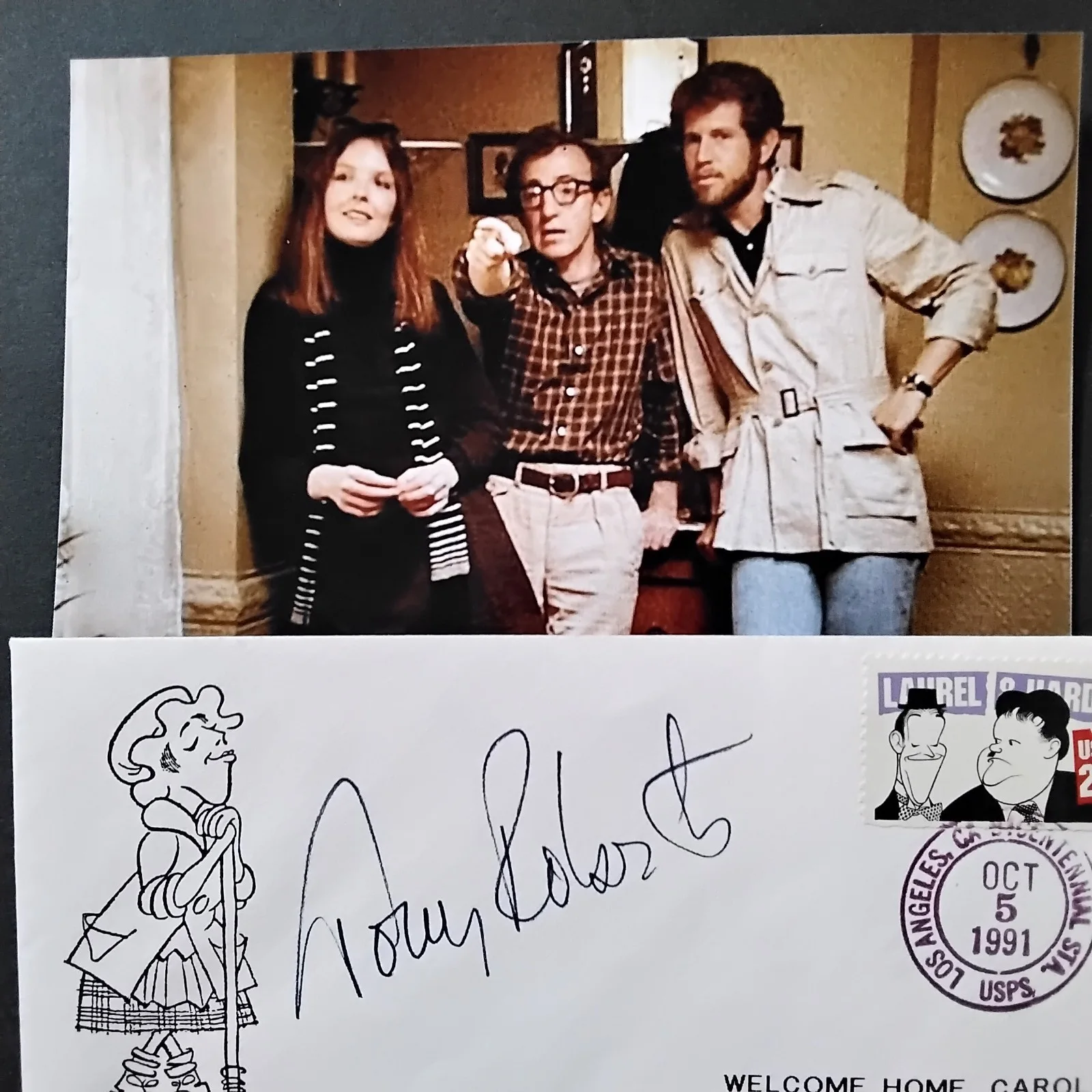 Tony Roberts Signed 1981 Envelope Photo Movie Actor Annie Hall Play It Again Sam, изображение 2