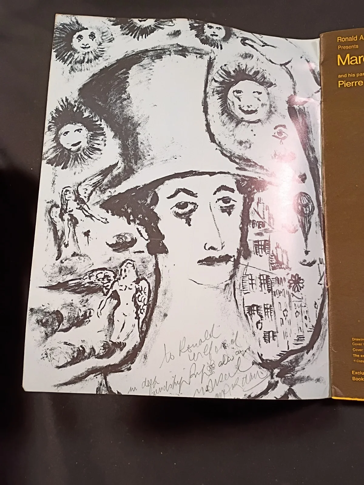 Marcel Marceau — 1974 Marcel Marceau Tour Program SIGNED & Inscribed Inside - 1 Signature Book, image 3