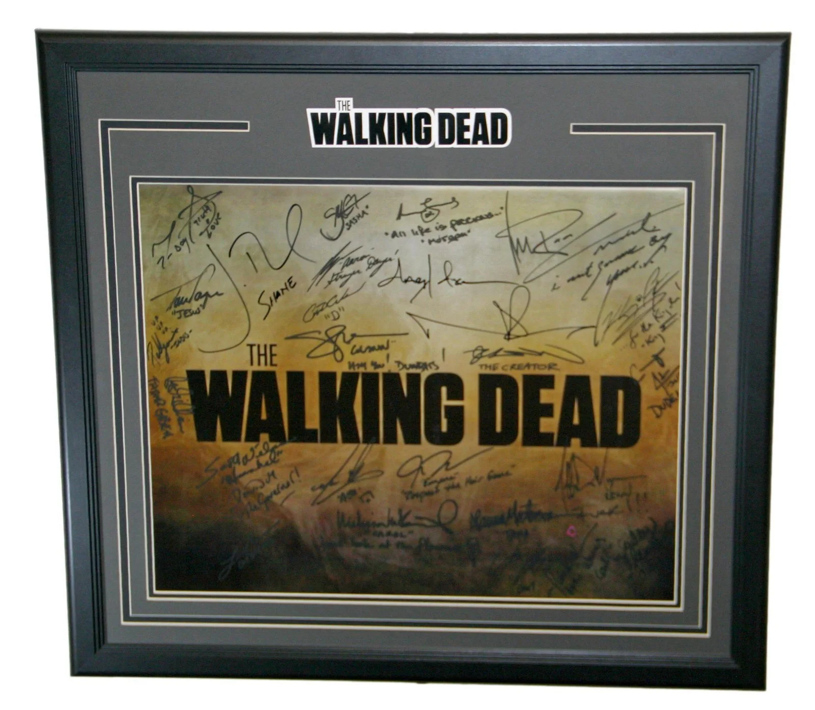 Jeffery Dean Morgan — The Walking Dead Cast Signed 16x20 Photo Framed Reedus Morgan 20+ Sigs JSA LOA